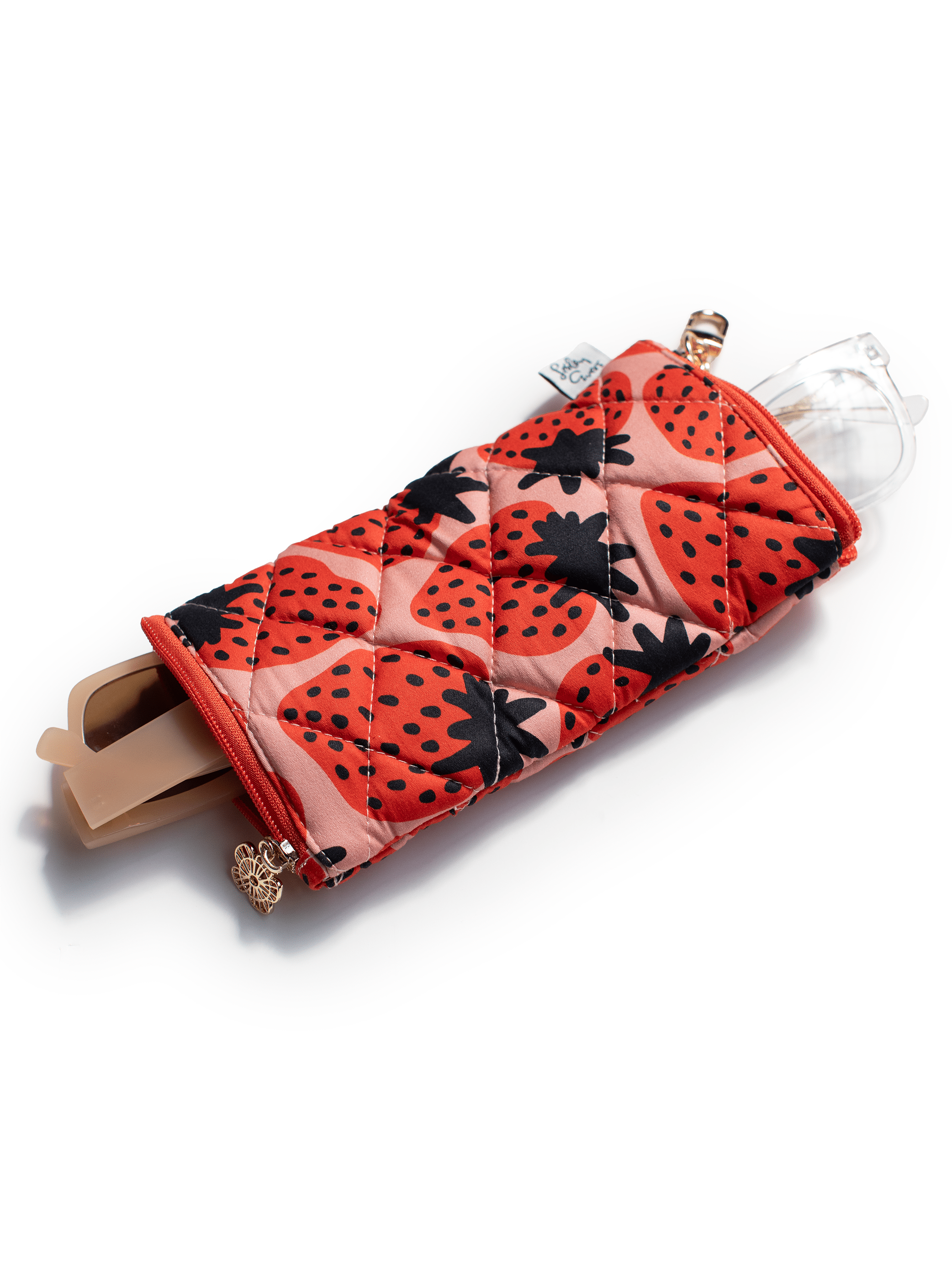 Eyeglass Case Strawberries - Lesley Evers - Accessories - eyeglass case - pouch