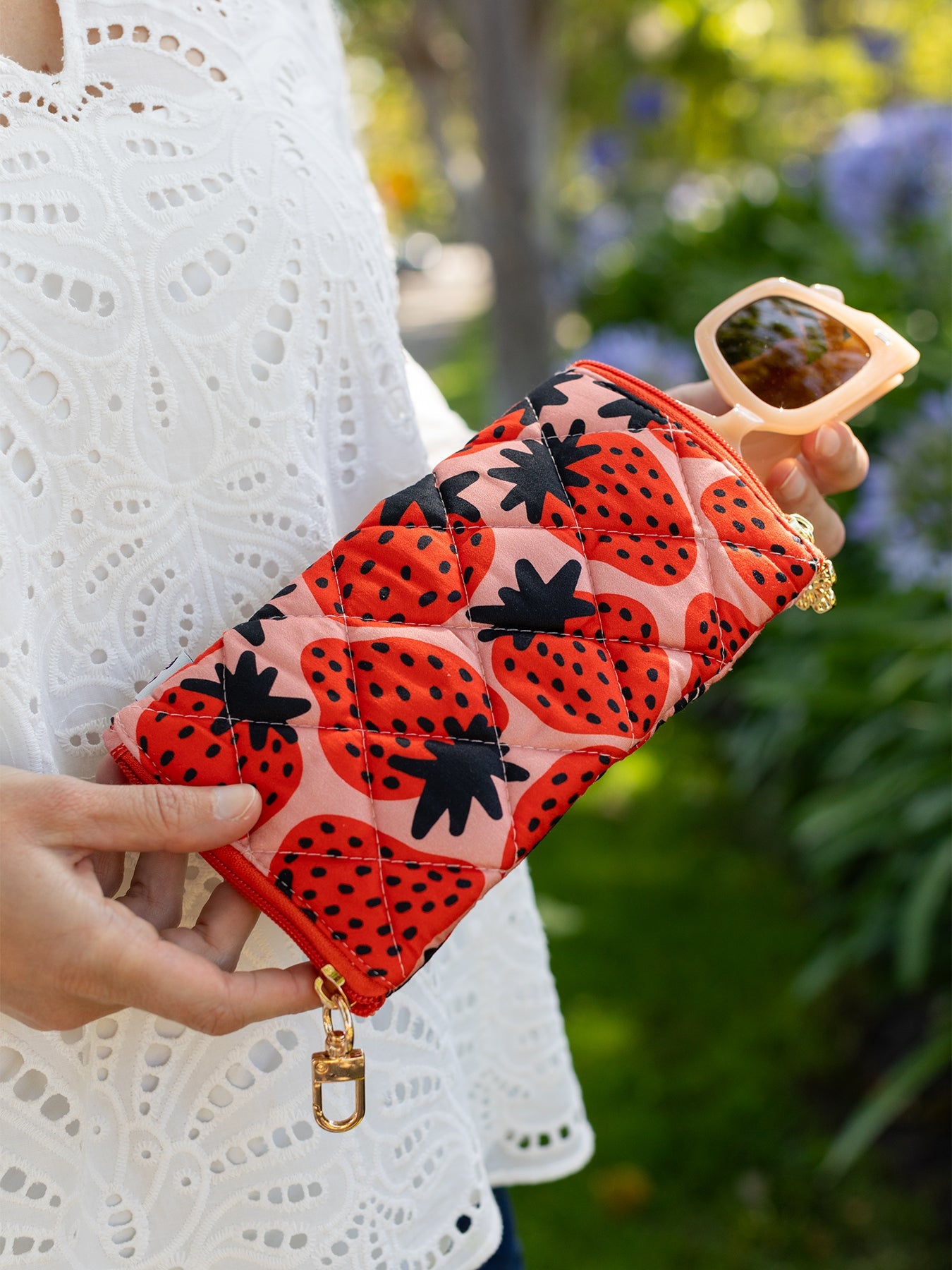Eyeglass Case Strawberries - Lesley Evers - Accessories - eyeglass case - pouch
