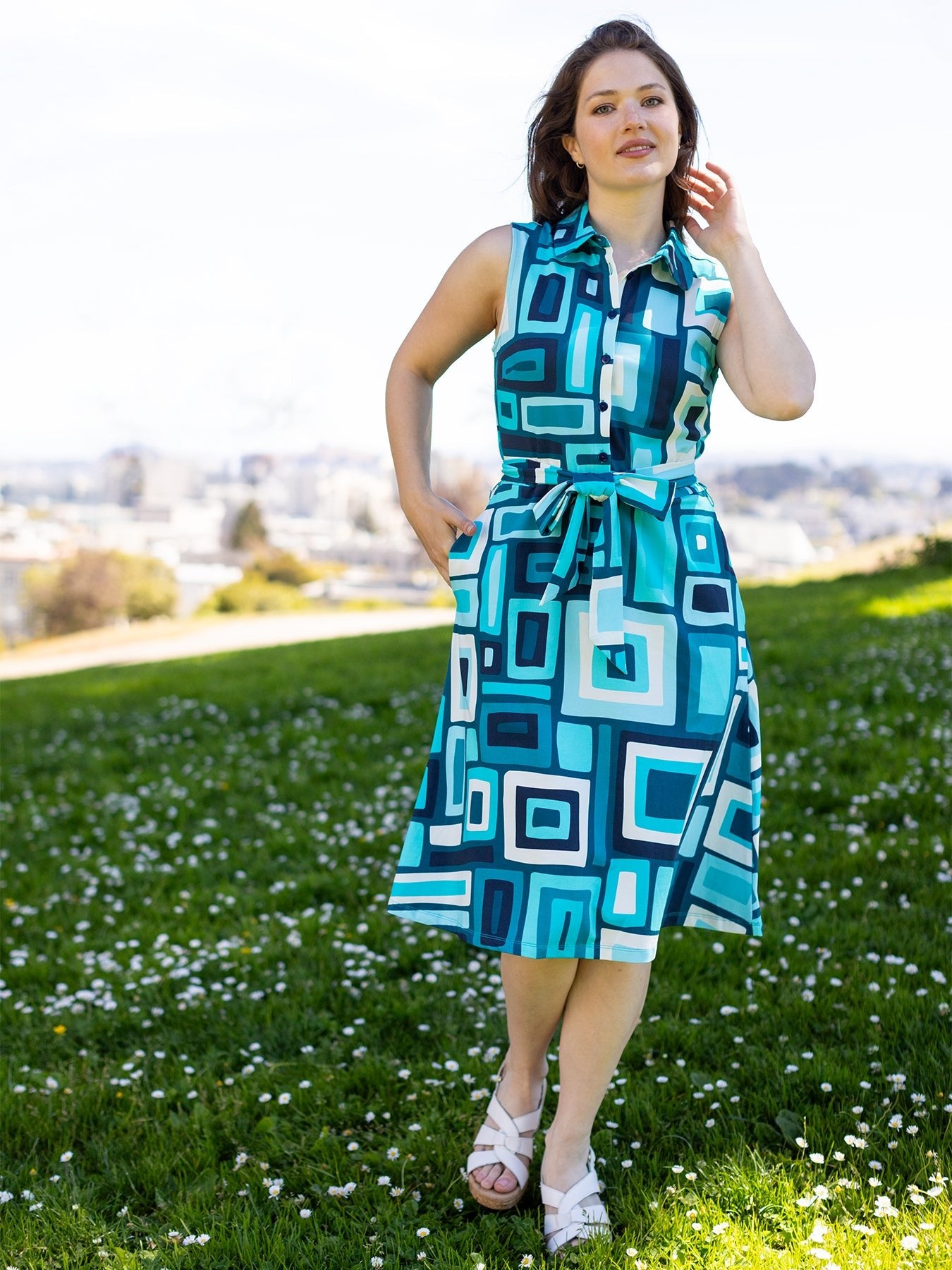 FAYE dress Symphony Blue - Lesley Evers - Dress - fae - Knee Length Dress