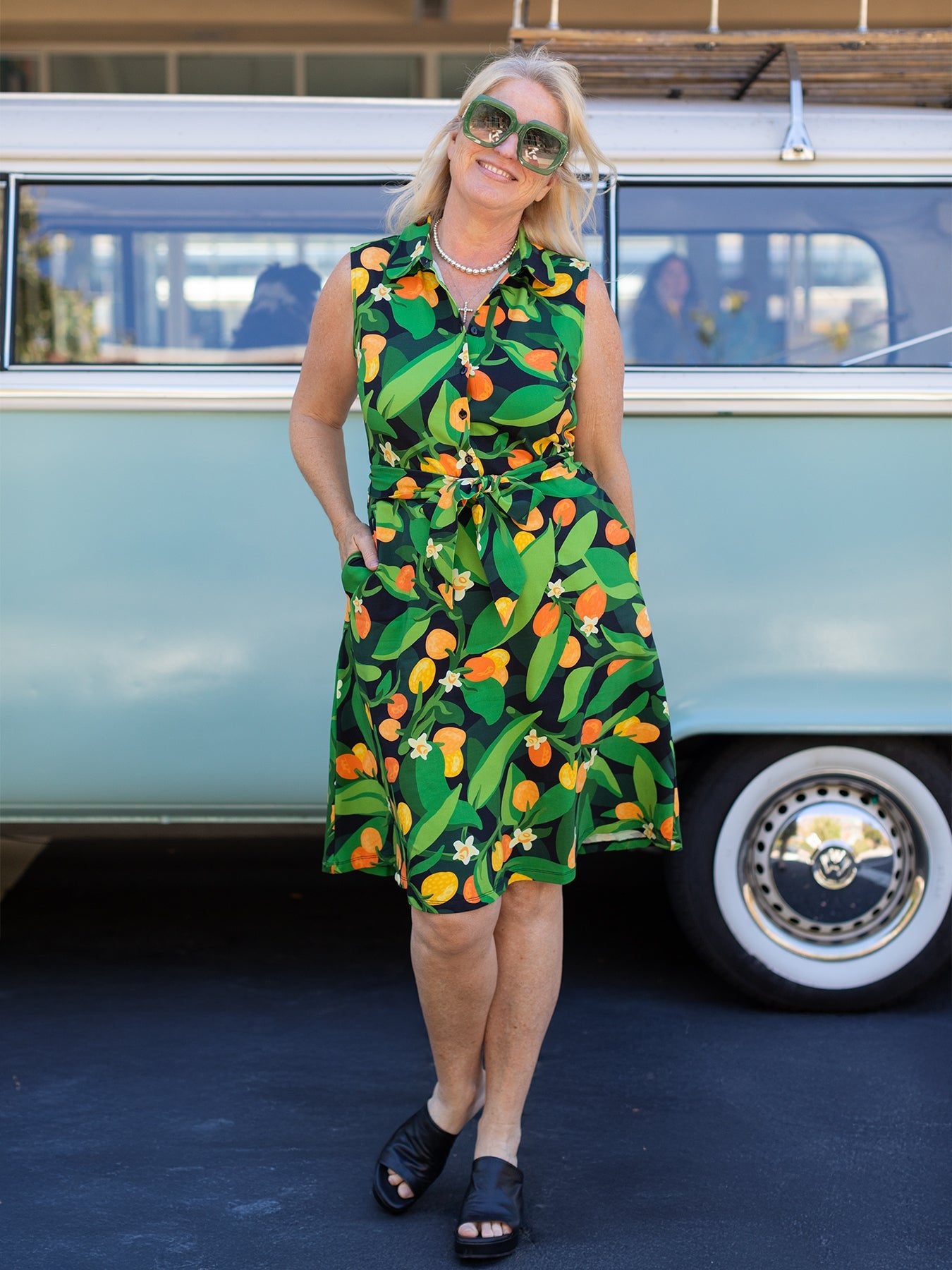 FAYE midi dress Kumquats - Lesley Evers - fae -