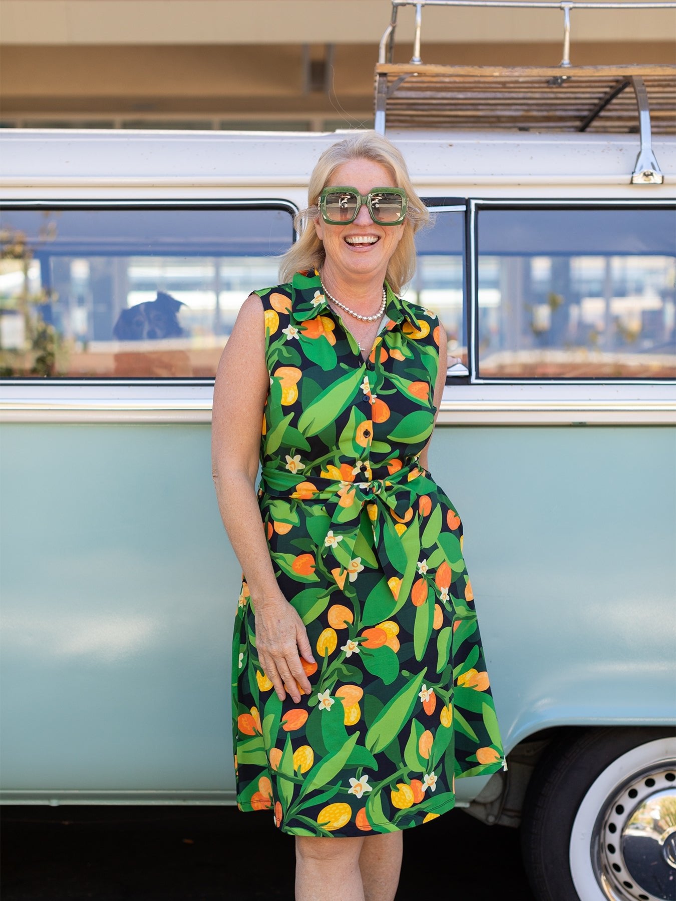 FAYE midi dress Kumquats - Lesley Evers - fae -