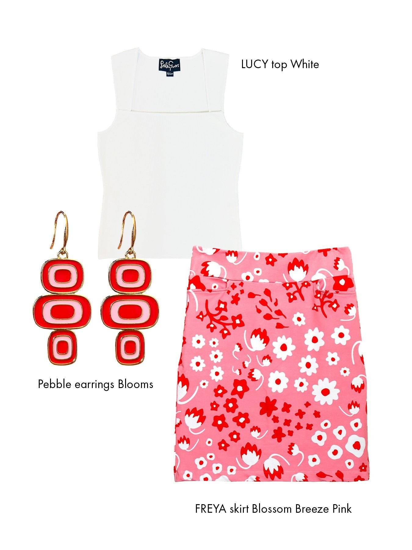 FREYA skirt Blossom Breeze Pink - Lesley Evers-blossom breeze pink-Bottoms-floral