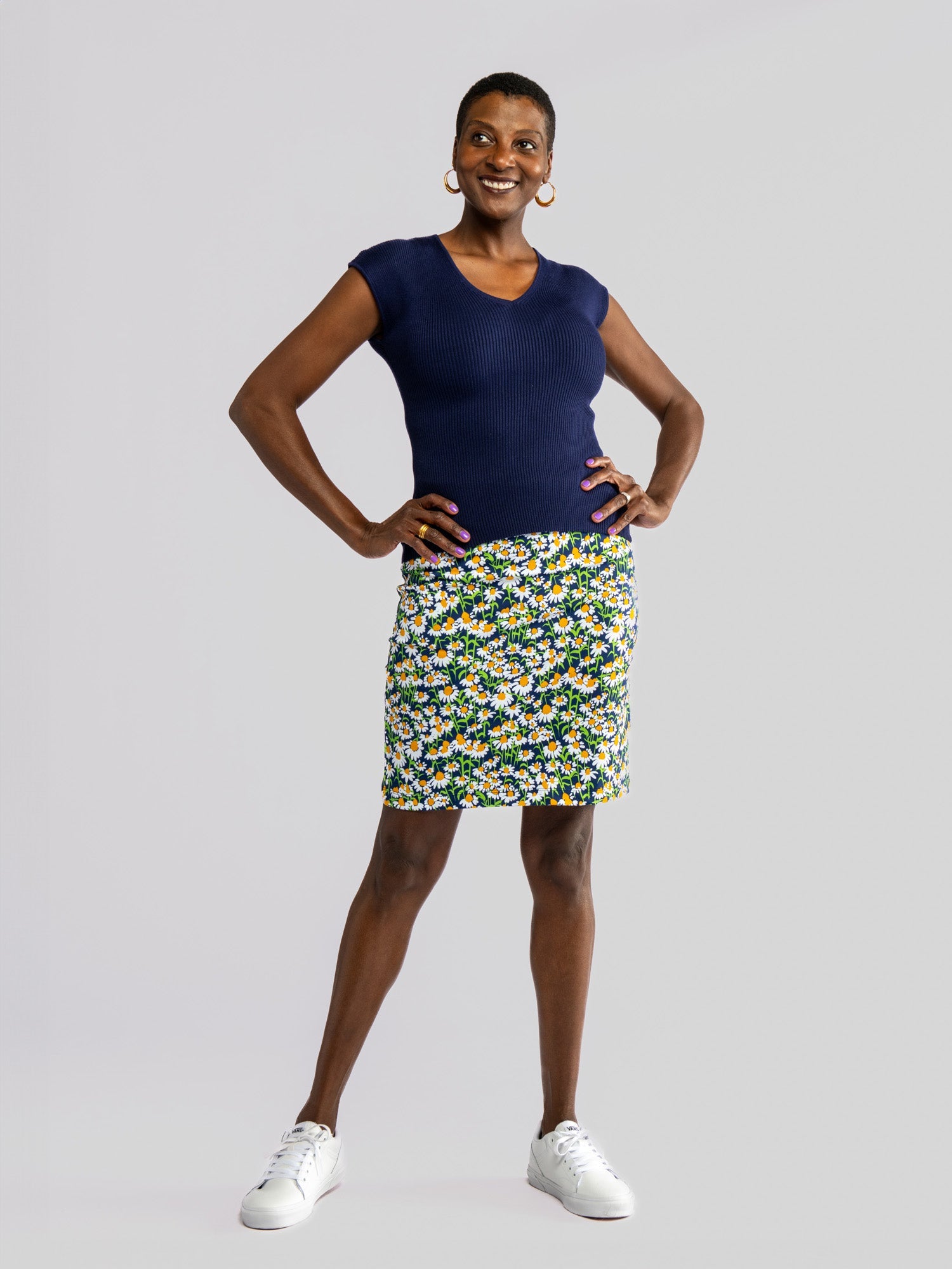 FREYA skirt Echinacea Navy - Lesley Evers-Bottoms-floral-freya