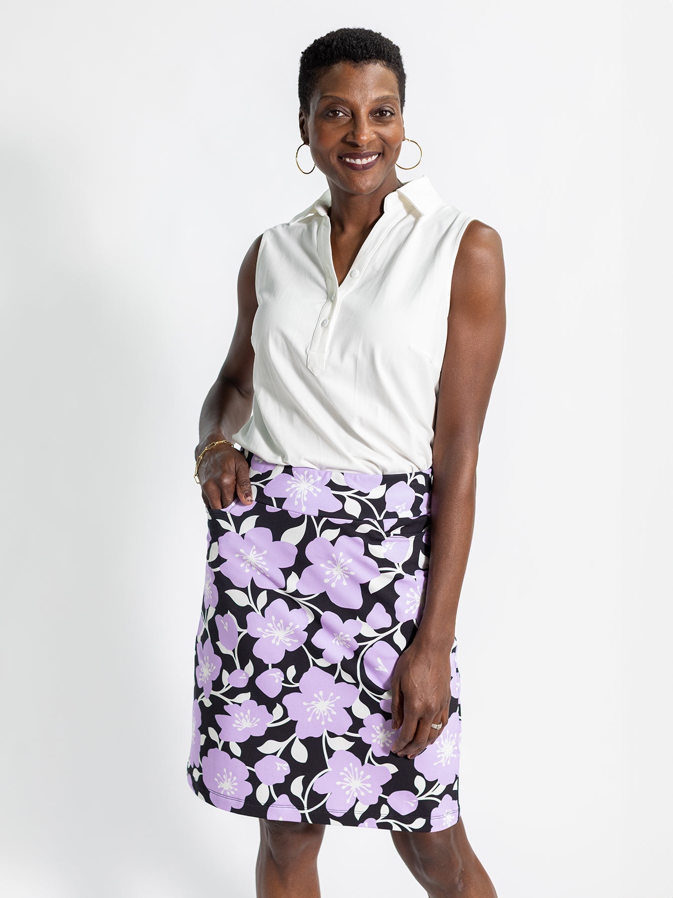 FREYA skirt Garden Wall Lilac - Lesley Evers - Bottoms - floral - freya