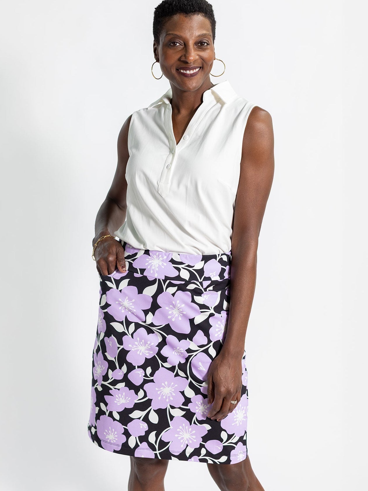 FREYA skirt Garden Wall Lilac - Lesley Evers - Bottoms - floral - freya