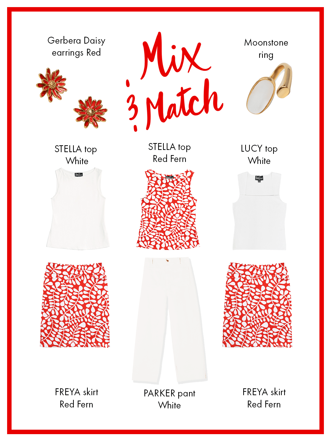 FREYA skirt Red Fern - Lesley Evers - Bottoms - fern - freya