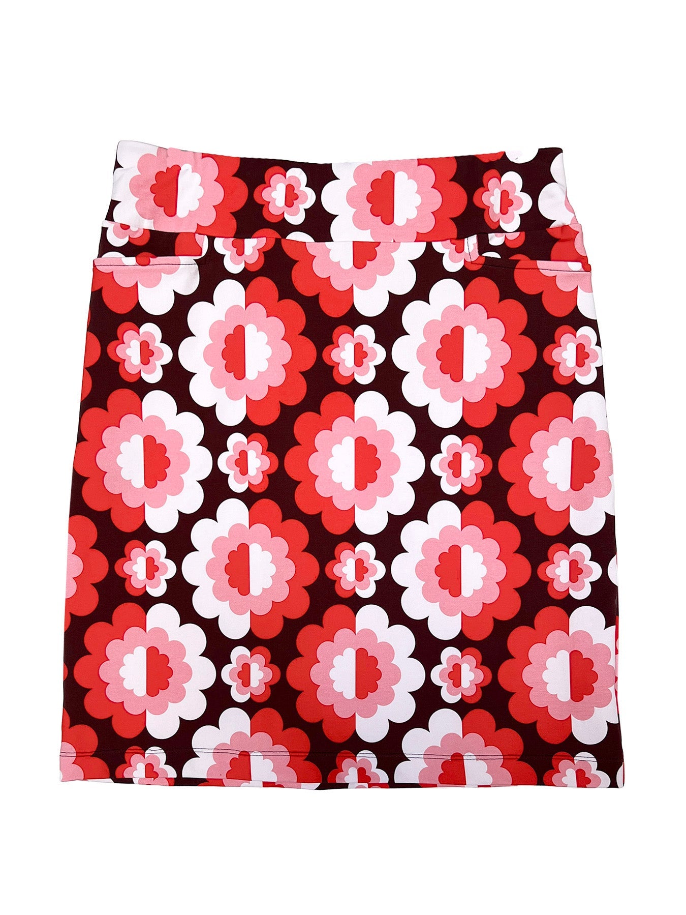 FREYA skirt Zinnia Red - Lesley Evers-Bottoms-floral-flower nostalgia