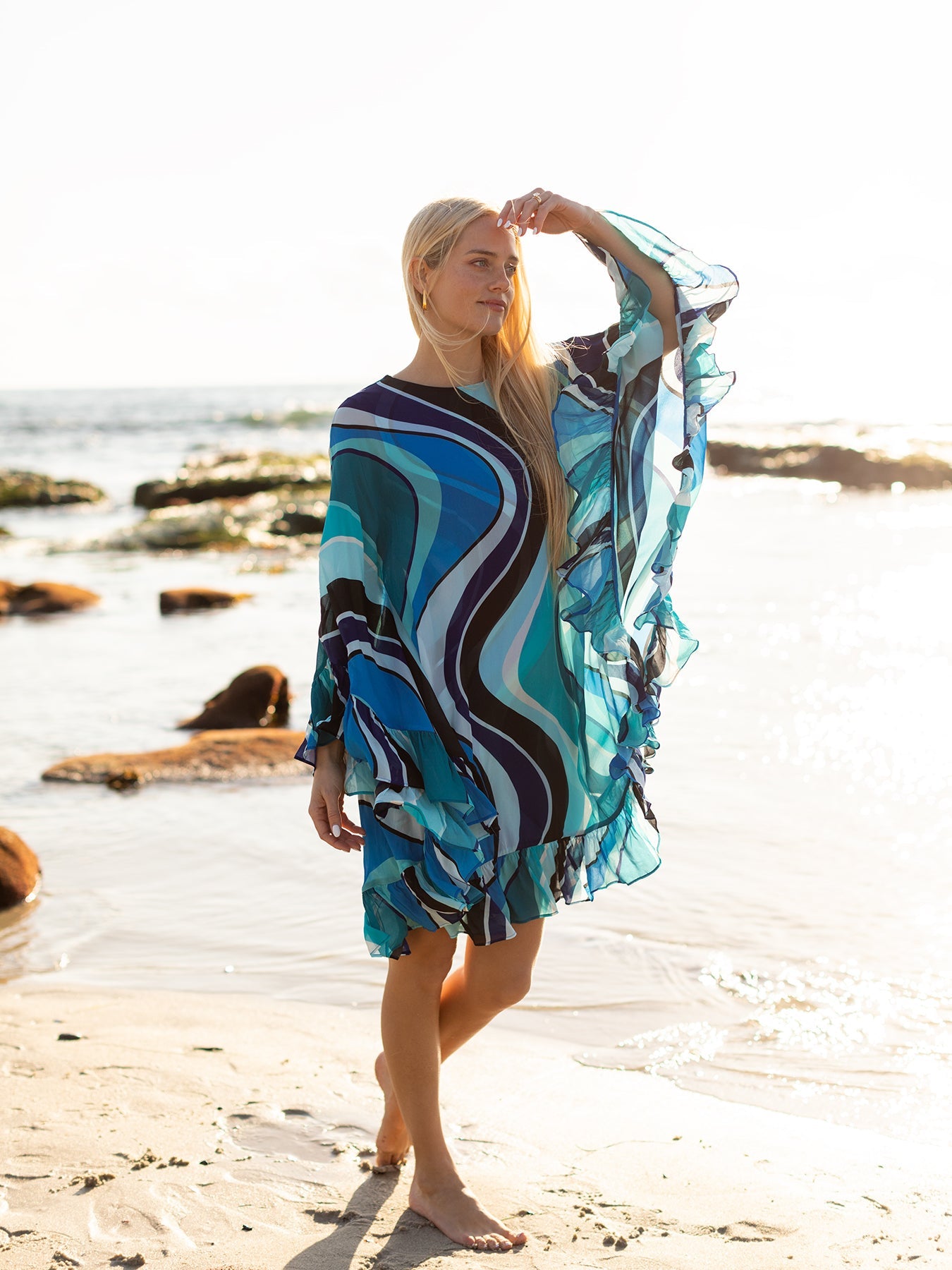 GABRIELLE dress Blue Wave - Lesley Evers - Blue - blue wave - Dress