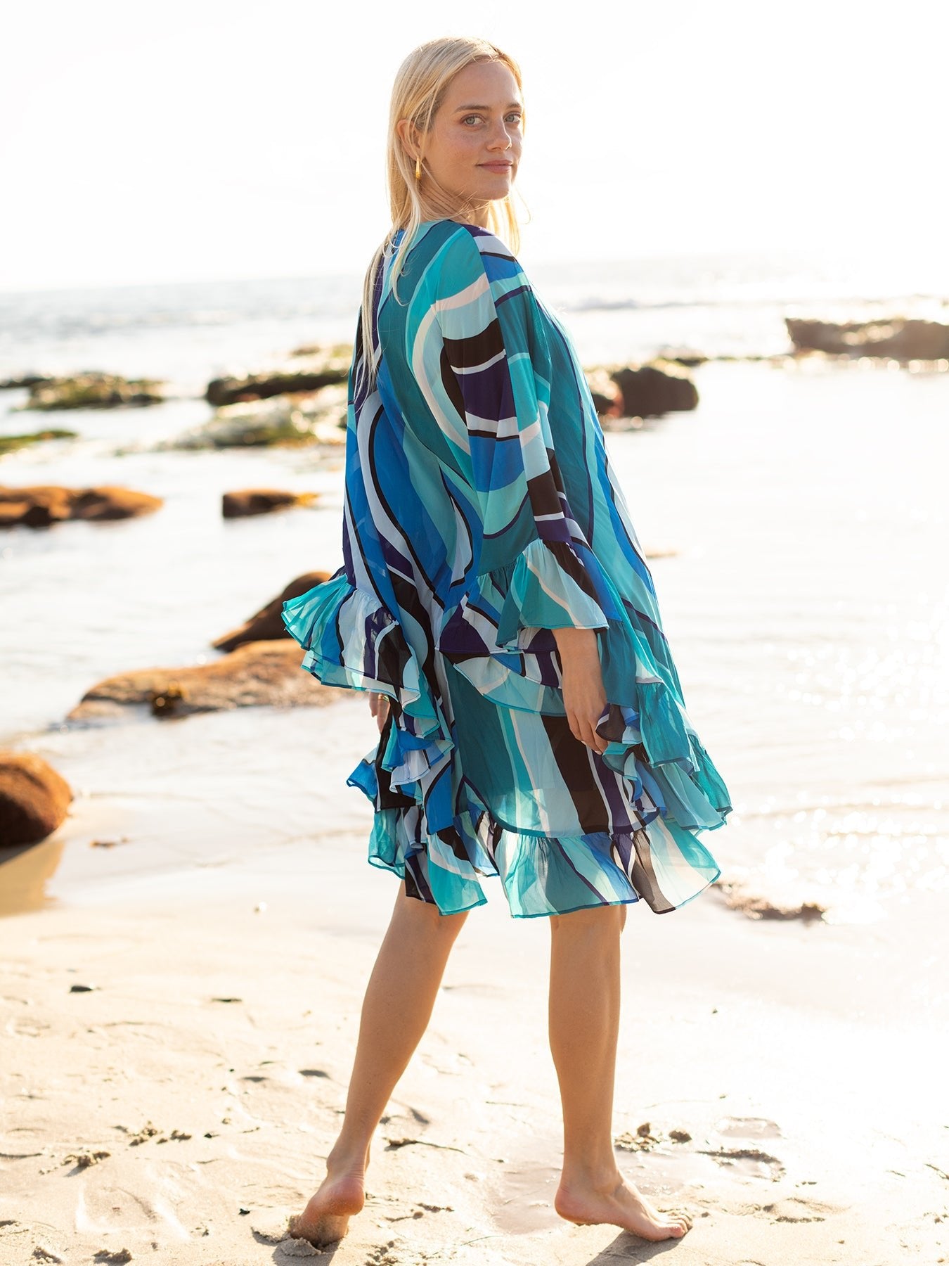 GABRIELLE dress Blue Wave - Lesley Evers - Blue - blue wave - Dress