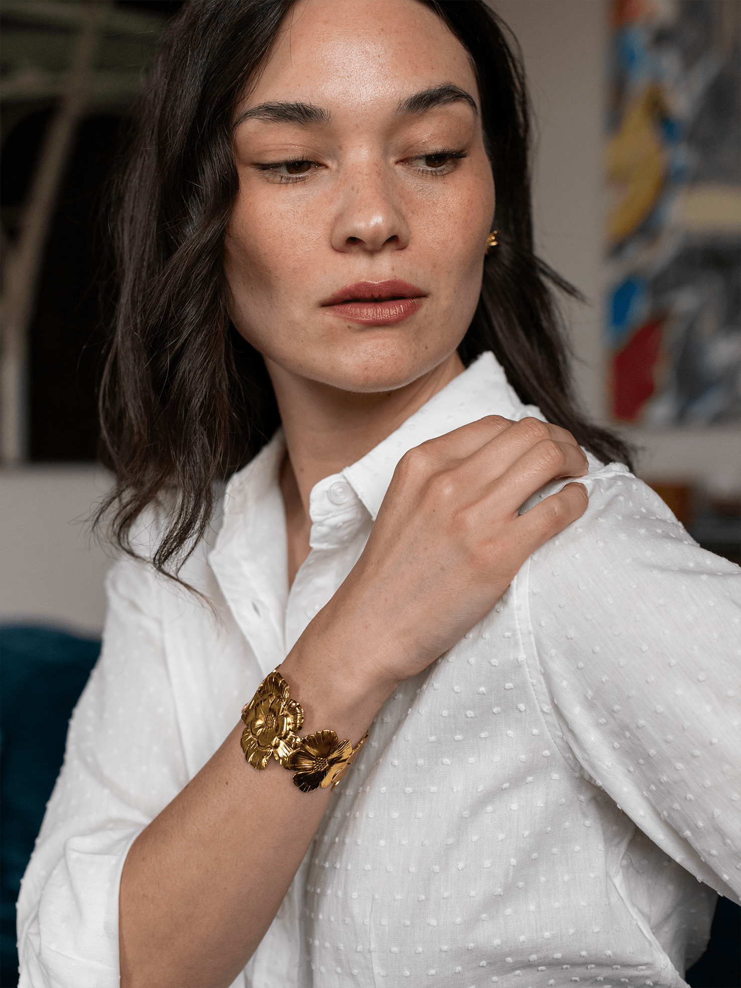 Gold Floral Cuff - Lesley Evers - Accessories - accessory - Shop