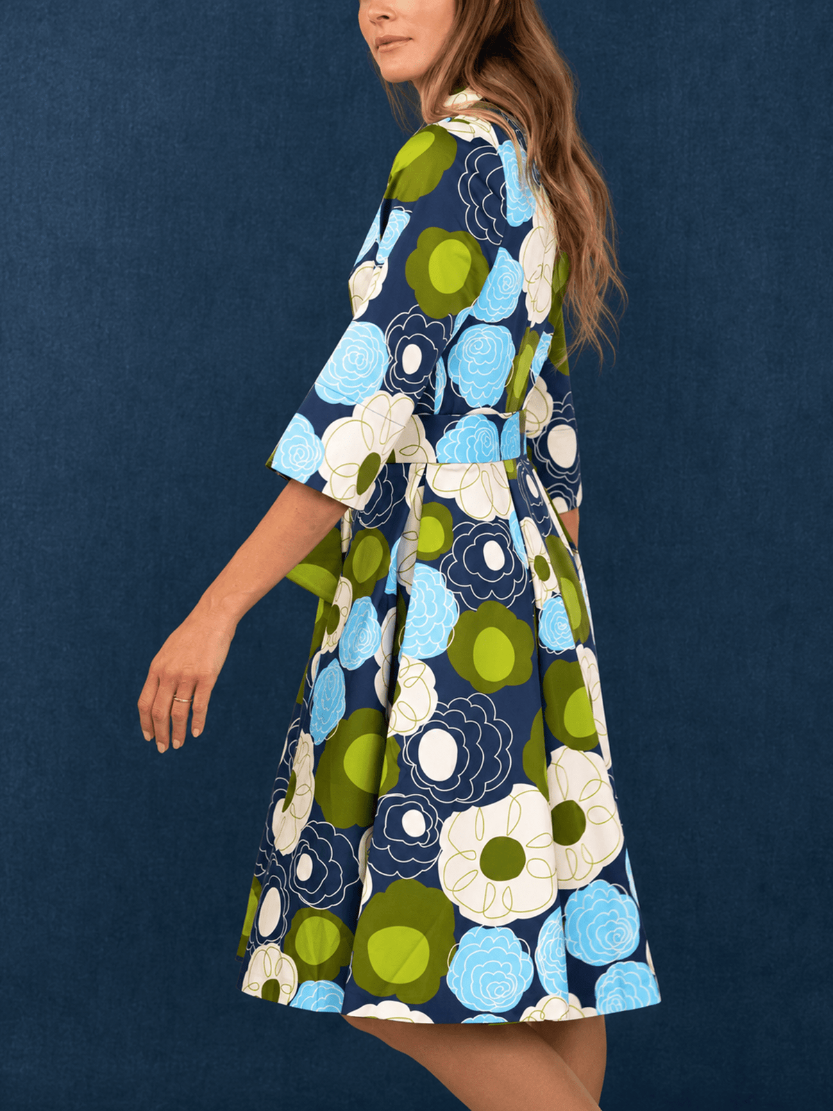 GRACE dress Flower Charm Navy - Lesley Evers-Dress-Grace-Shop
