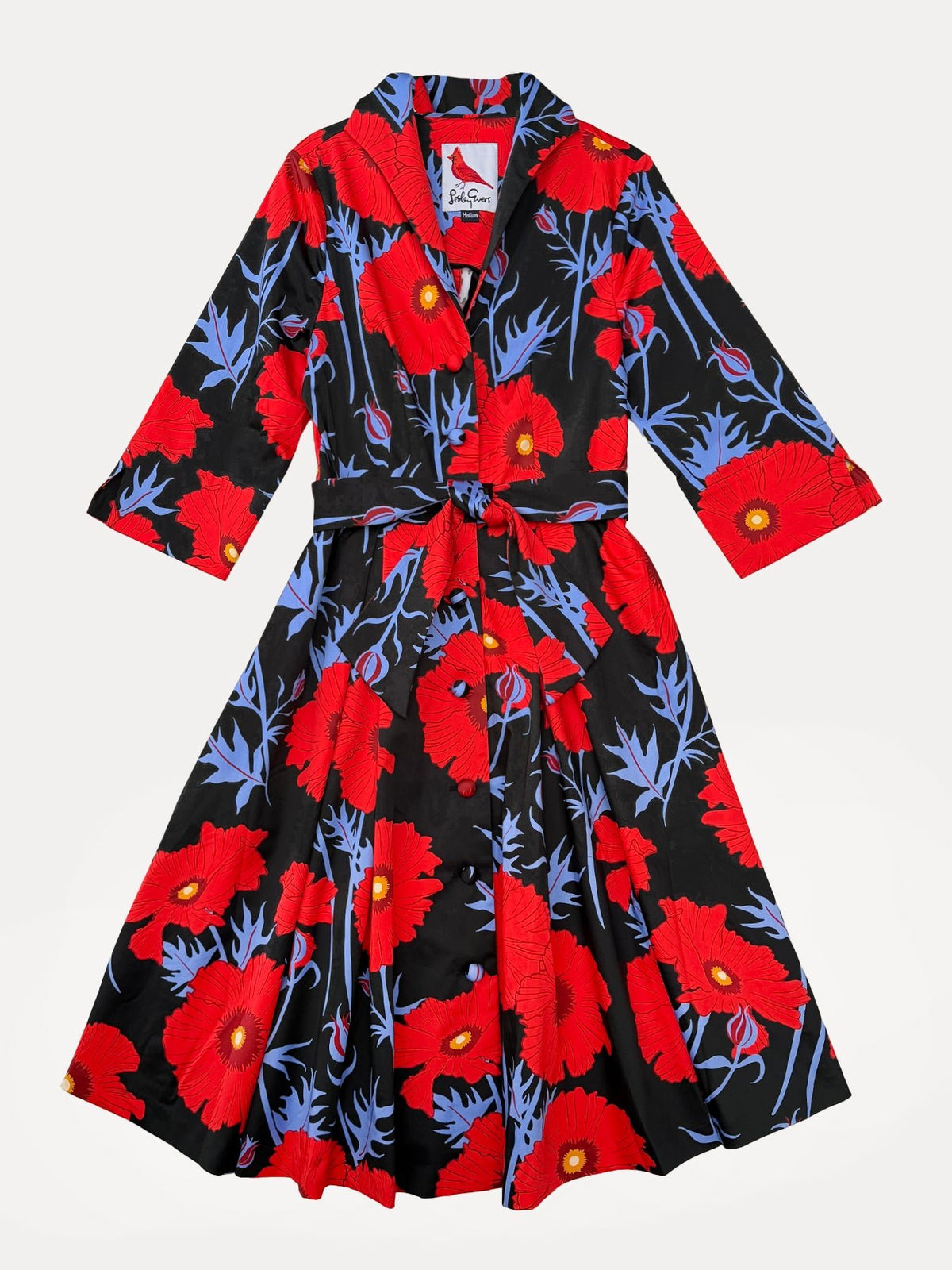 GRACE dress Tree Poppy Red - Lesley Evers-Dress-Grace-Shop