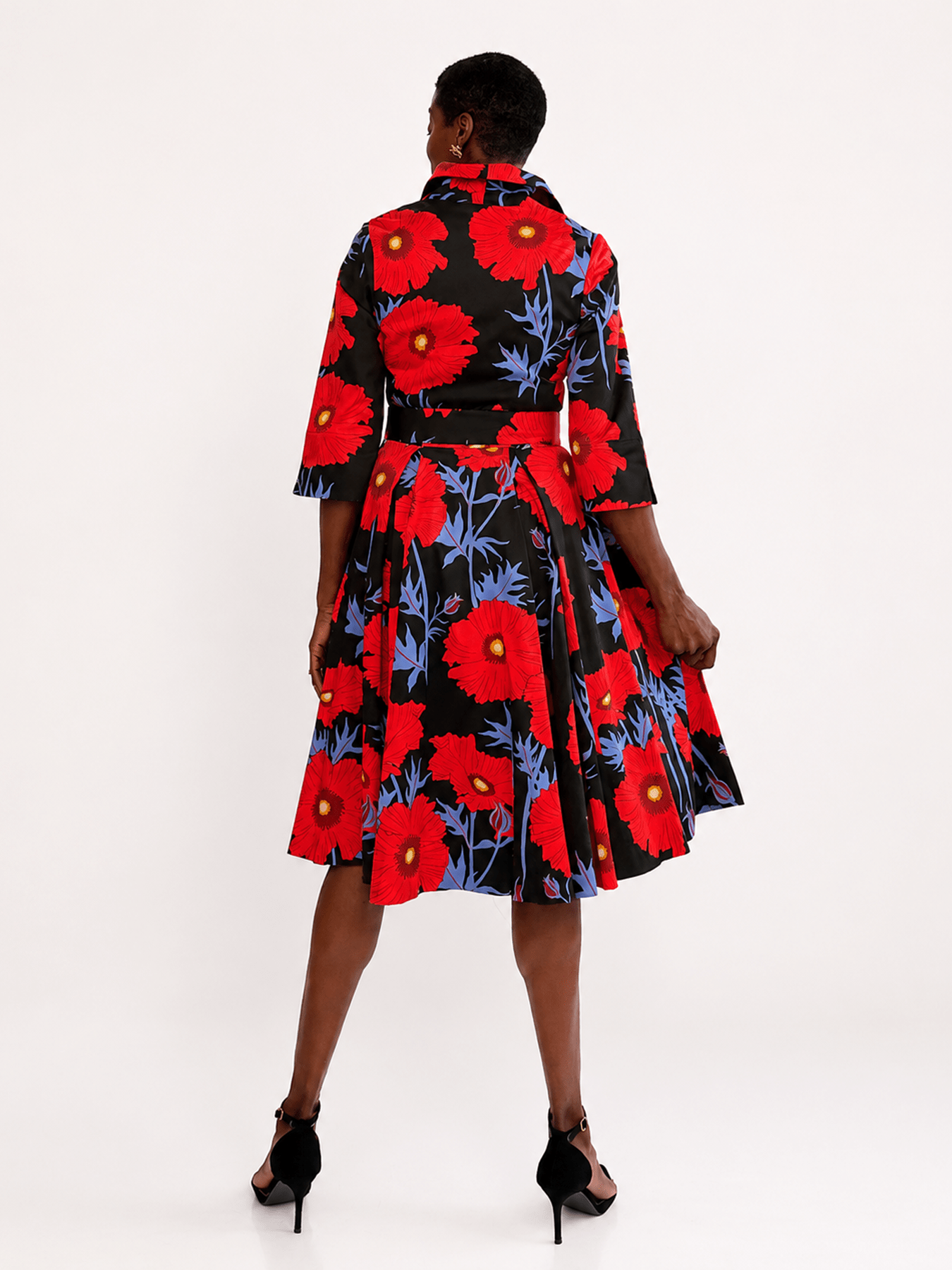 GRACE dress Tree Poppy Red - Lesley Evers-Dress-Grace-Shop