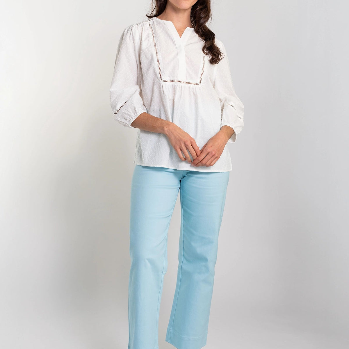 HANNAH blouse White Swiss Dot – Lesley Evers