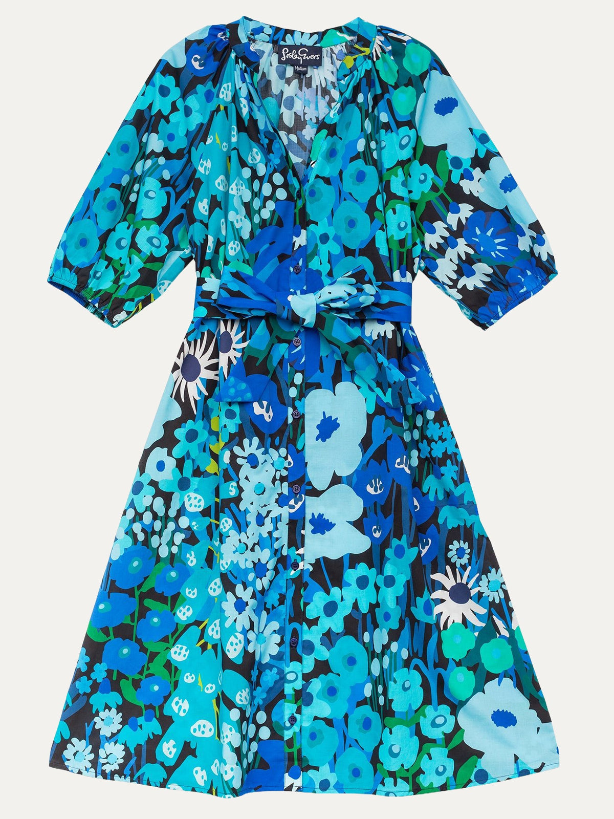 HARRIET dress Garden Party Blue - Lesley Evers-harriet-Shop-Shop/All Products