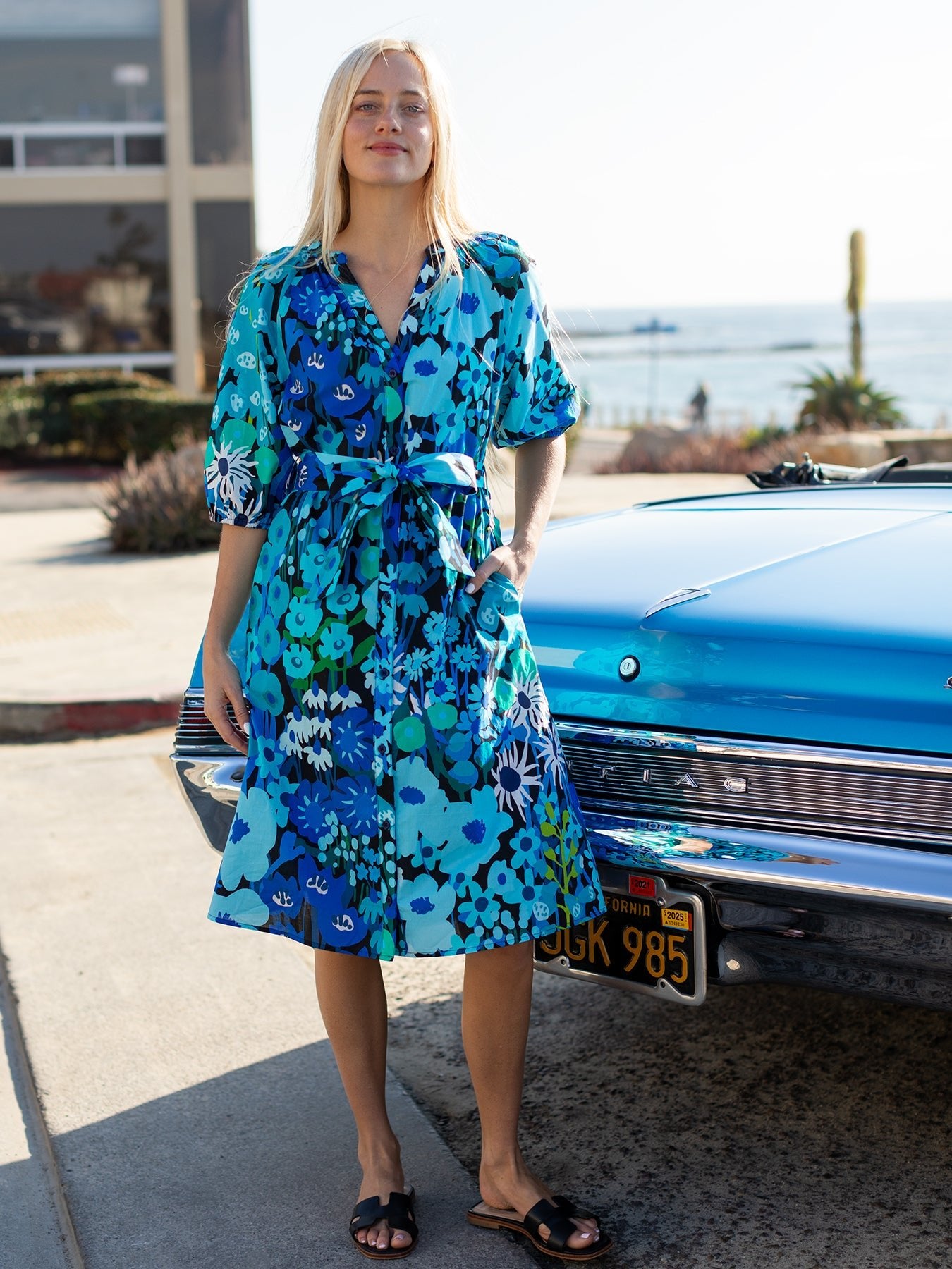 HARRIET dress Garden Party Blue - Lesley Evers - Shop - Shop/All Products - Shop/Dresses