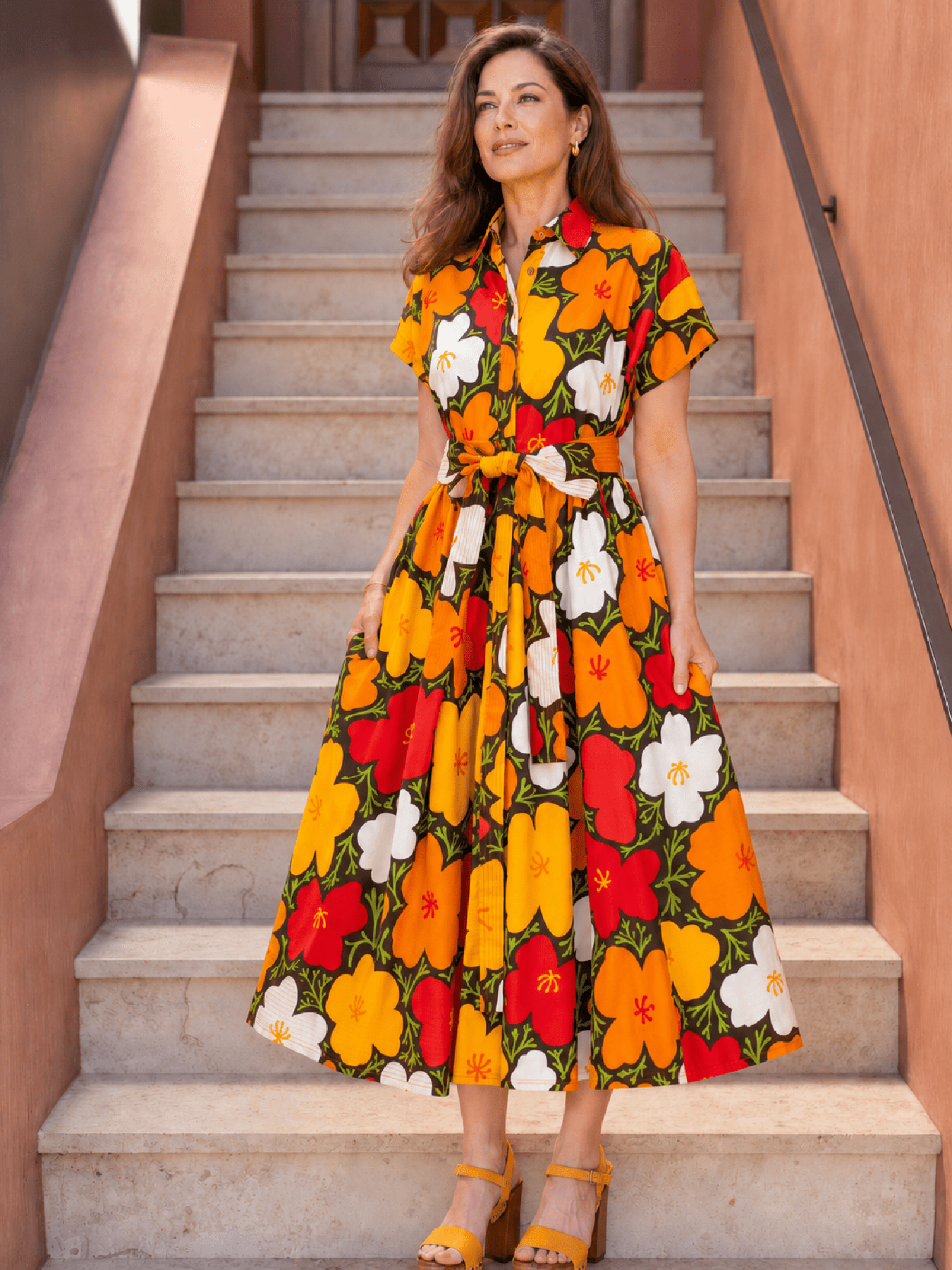 HEIDI dress California Poppy - Lesley Evers-cotton dress-Dress-heidi