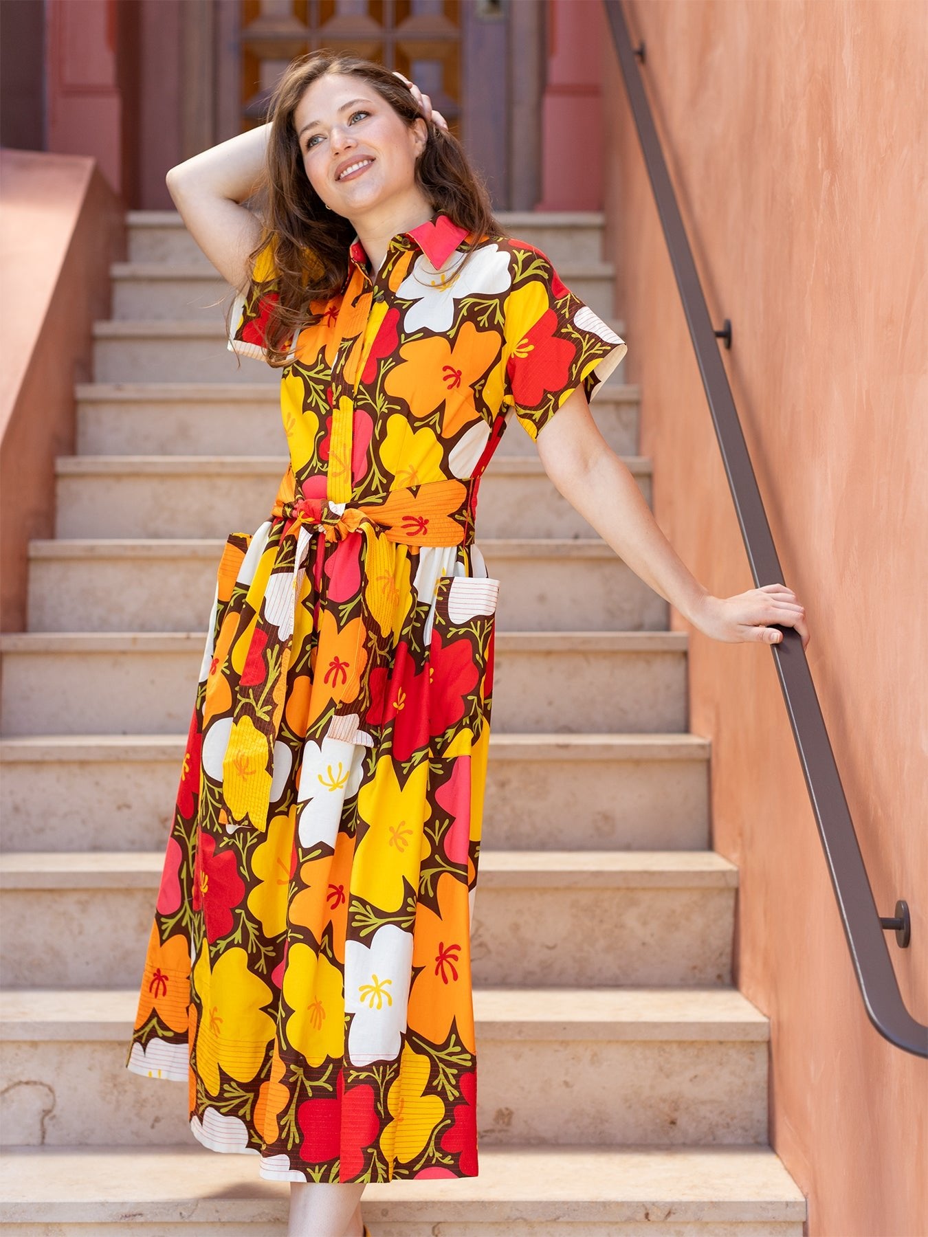 HEIDI dress California Poppy - Lesley Evers - cotton dress - Dress - heidi