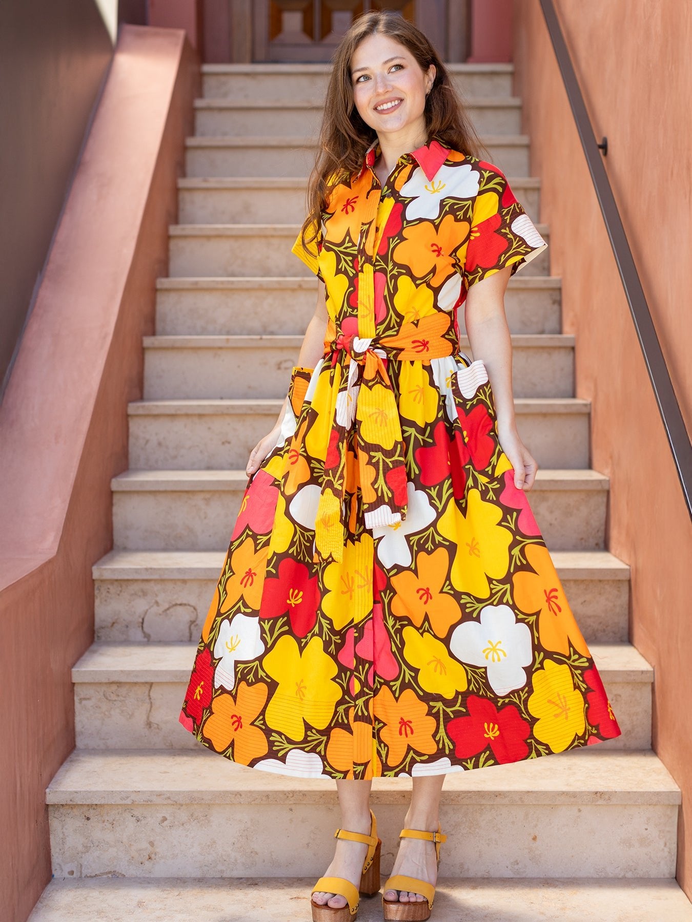 HEIDI dress California Poppy - Lesley Evers - cotton dress - Dress - heidi