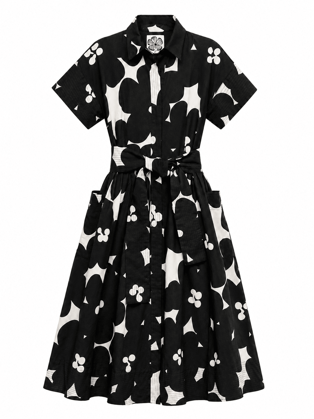 HEIDI dress Jumbo Blooms Black & Ivory - Lesley Evers - cotton dress - Dress - heidi