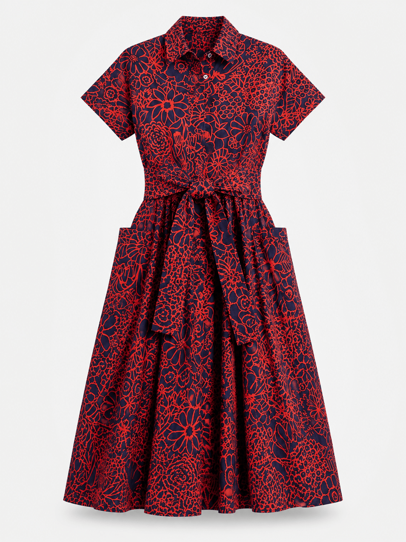 HEIDI dress Midsummer Navy and Red - Lesley Evers - cotton dress - Dress - heidi