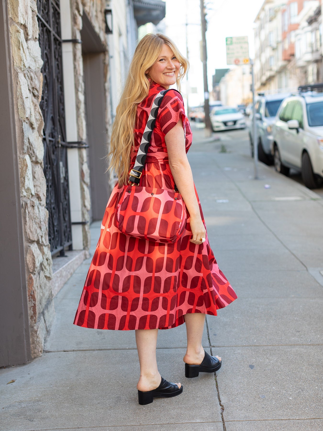 HEIDI dress Sausalito Red - Lesley Evers - cotton dress - Dress - Printed Dress