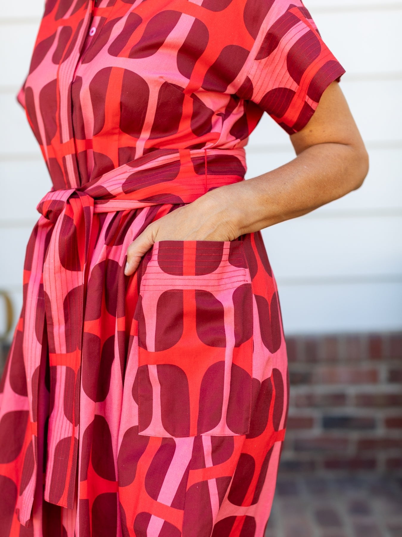 HEIDI dress Sausalito Red - Lesley Evers - cotton dress - Dress - Printed Dress