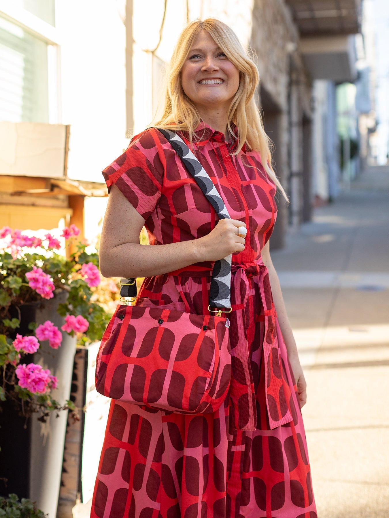 HEIDI dress Sausalito Red - Lesley Evers - cotton dress - Dress - Printed Dress