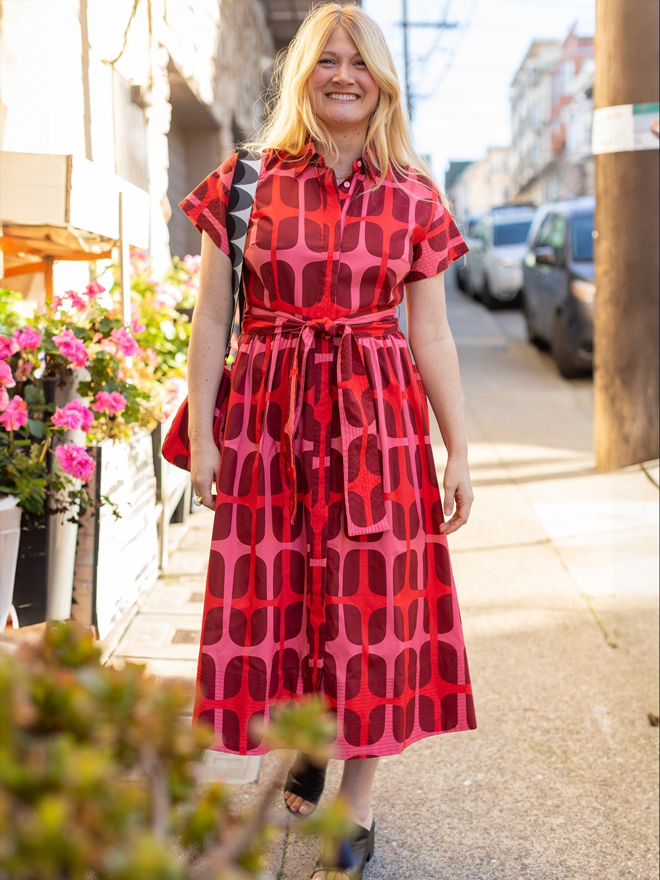 HEIDI dress Sausalito Red - Lesley Evers - cotton dress - Dress - Printed Dress