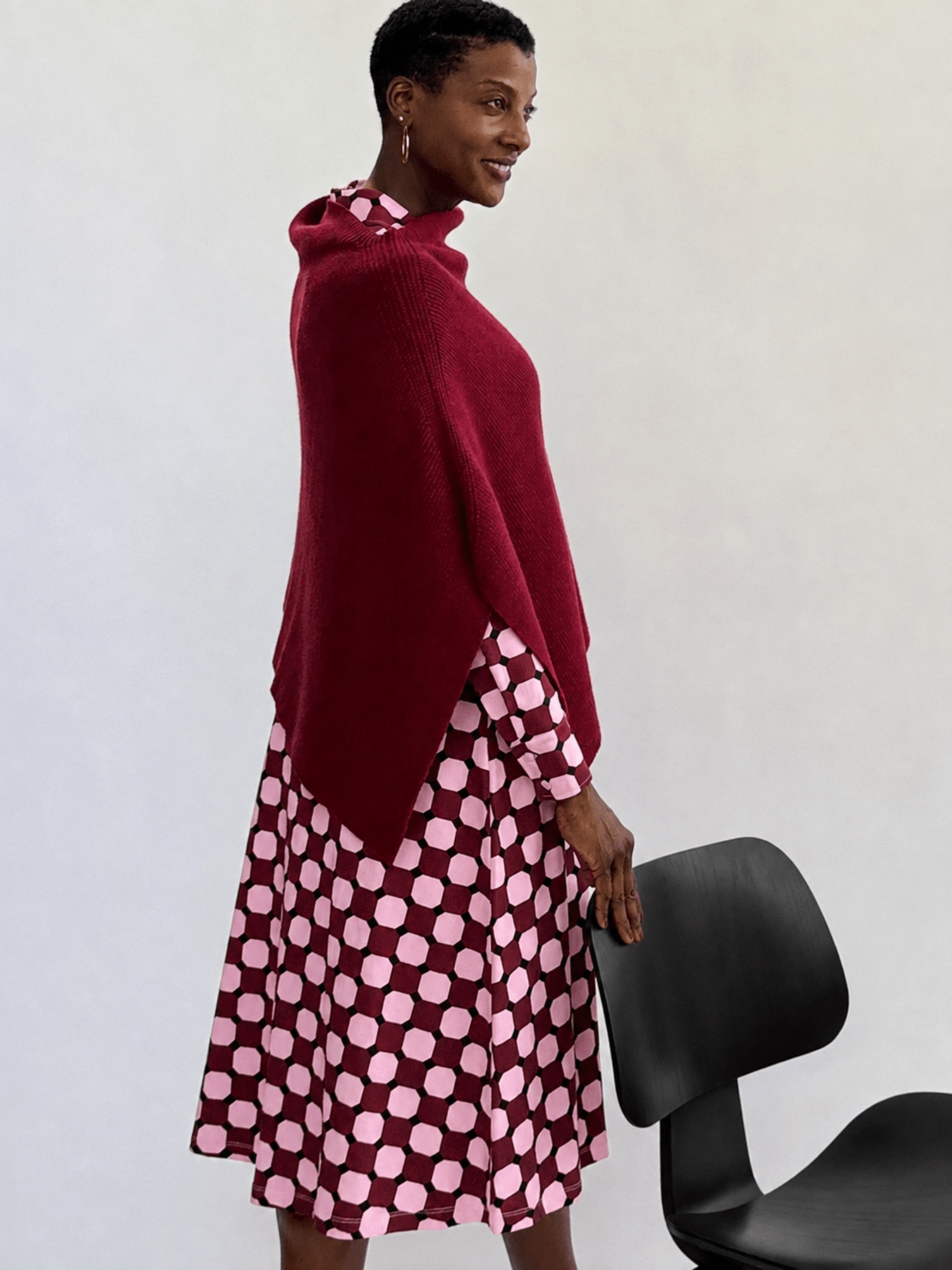 HELEN poncho Burgundy - Lesley Evers-rain poncho-Shop-Shop/All Products