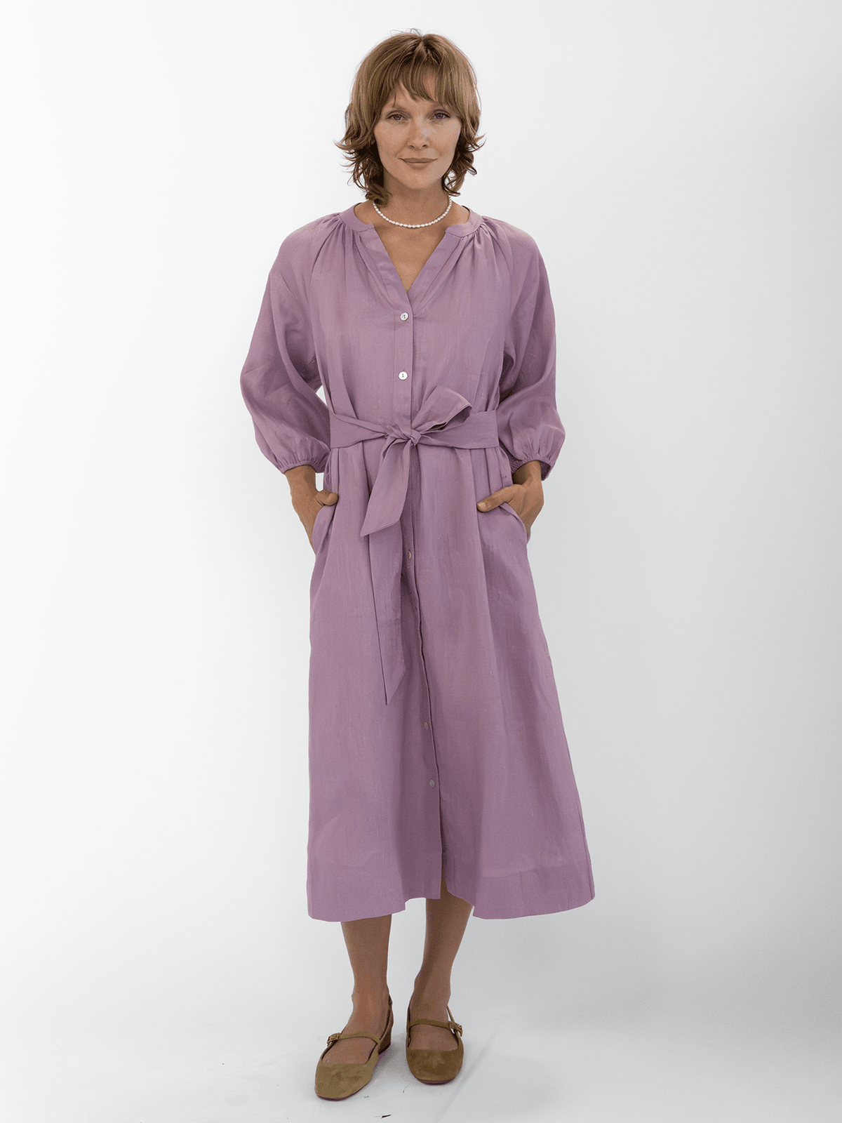 HENRIETTA dress Lilac - Lesley Evers-Dress-linen dress-new