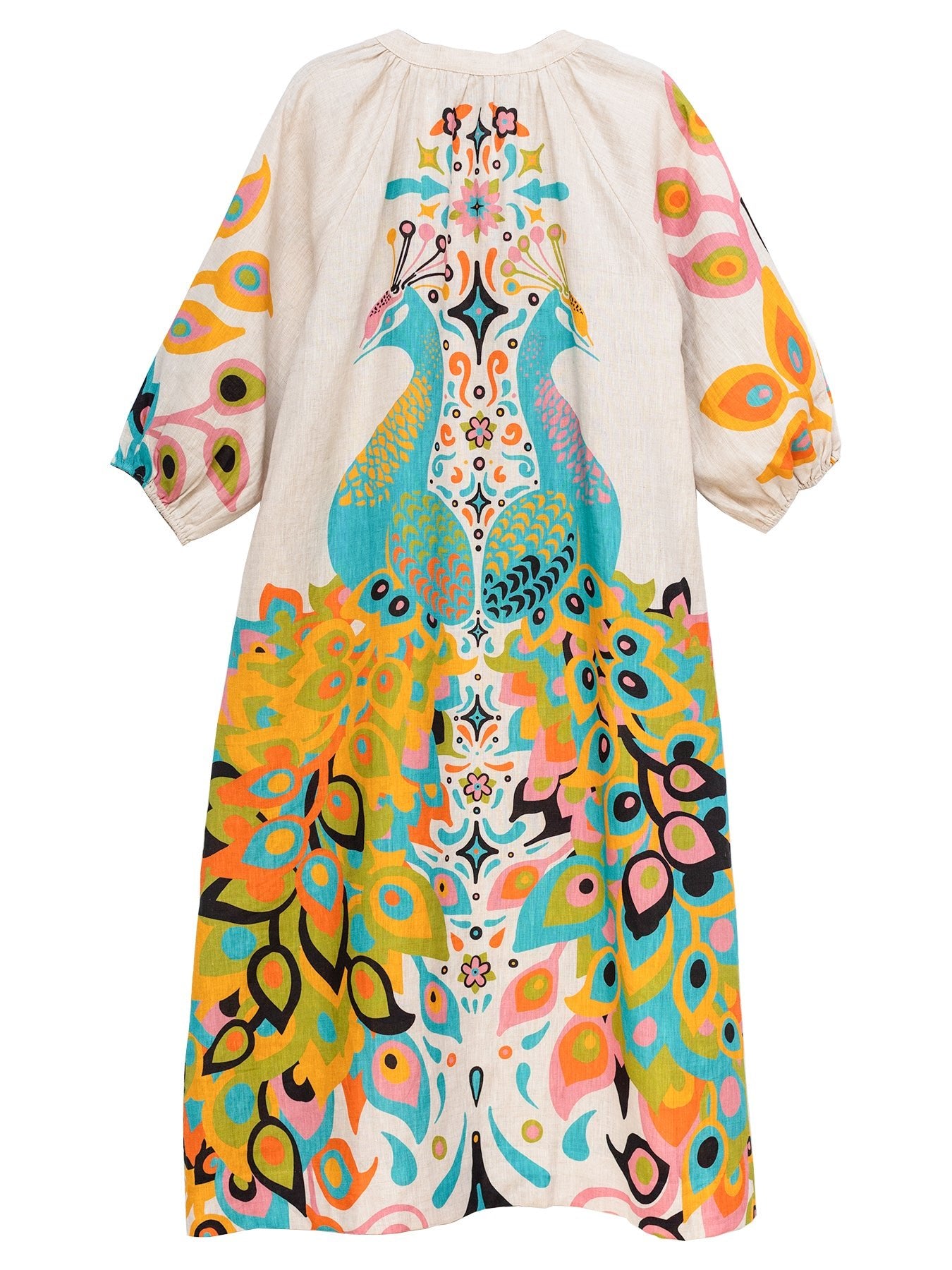 Henrietta Dress Peacock Natural - Lesley Evers -