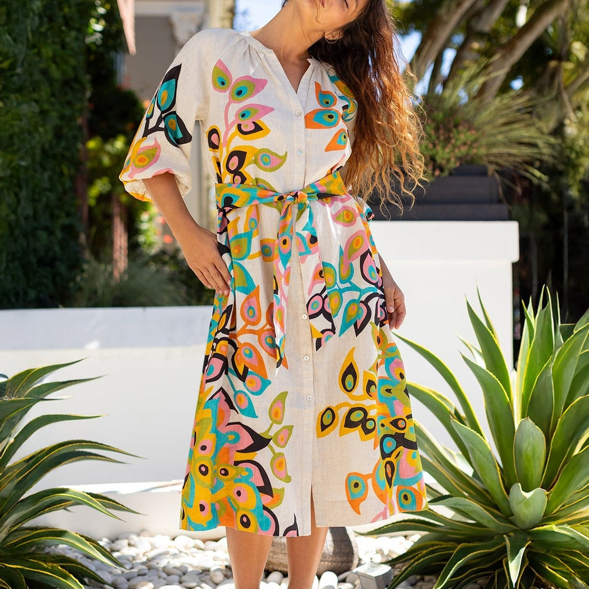 HENRIETTA dress Peacock Natural S
