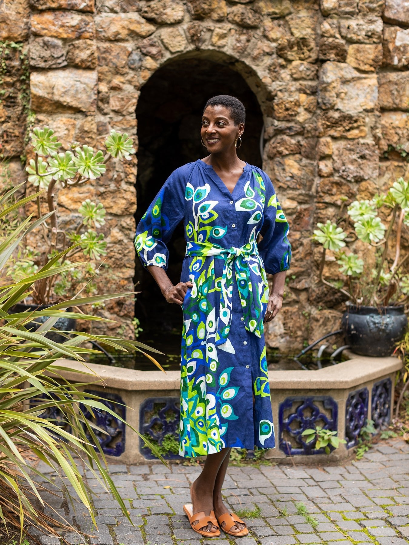 Henrietta Dress Peacock Navy - Lesley Evers -