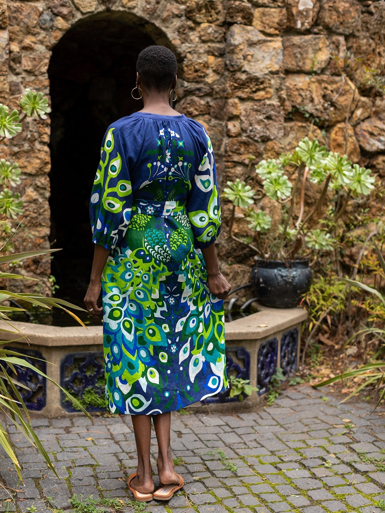Henrietta Dress Peacock Navy - Lesley Evers -