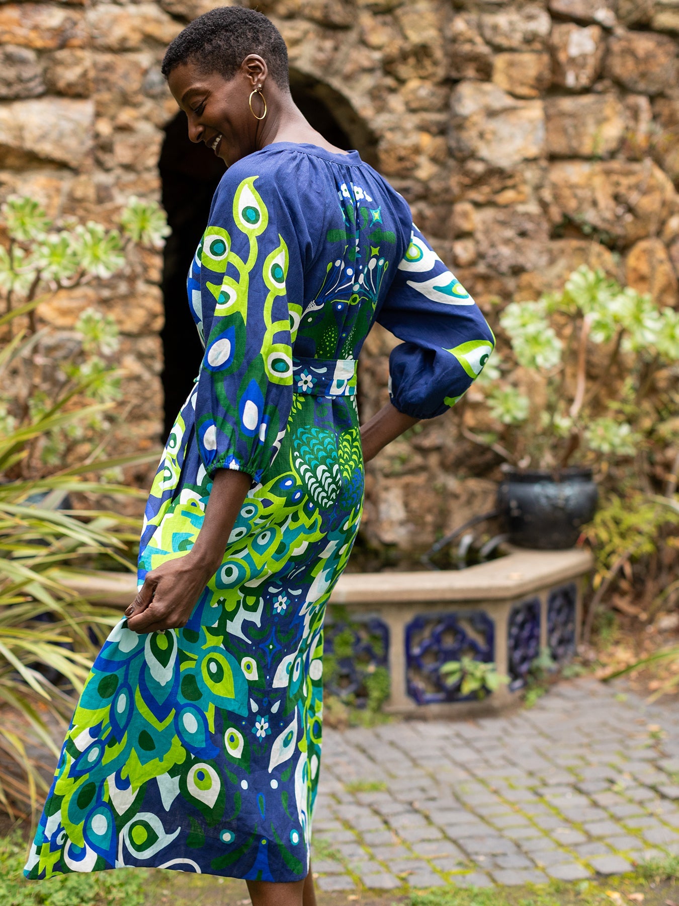 Henrietta Dress Peacock Navy - Lesley Evers -