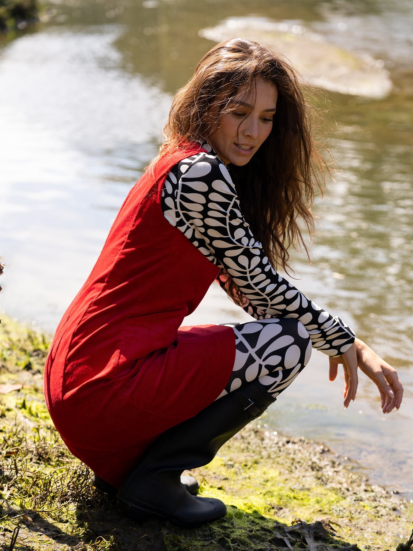 IDA tee Fern Black and White - Lesley Evers - basics - ida - long sleeve