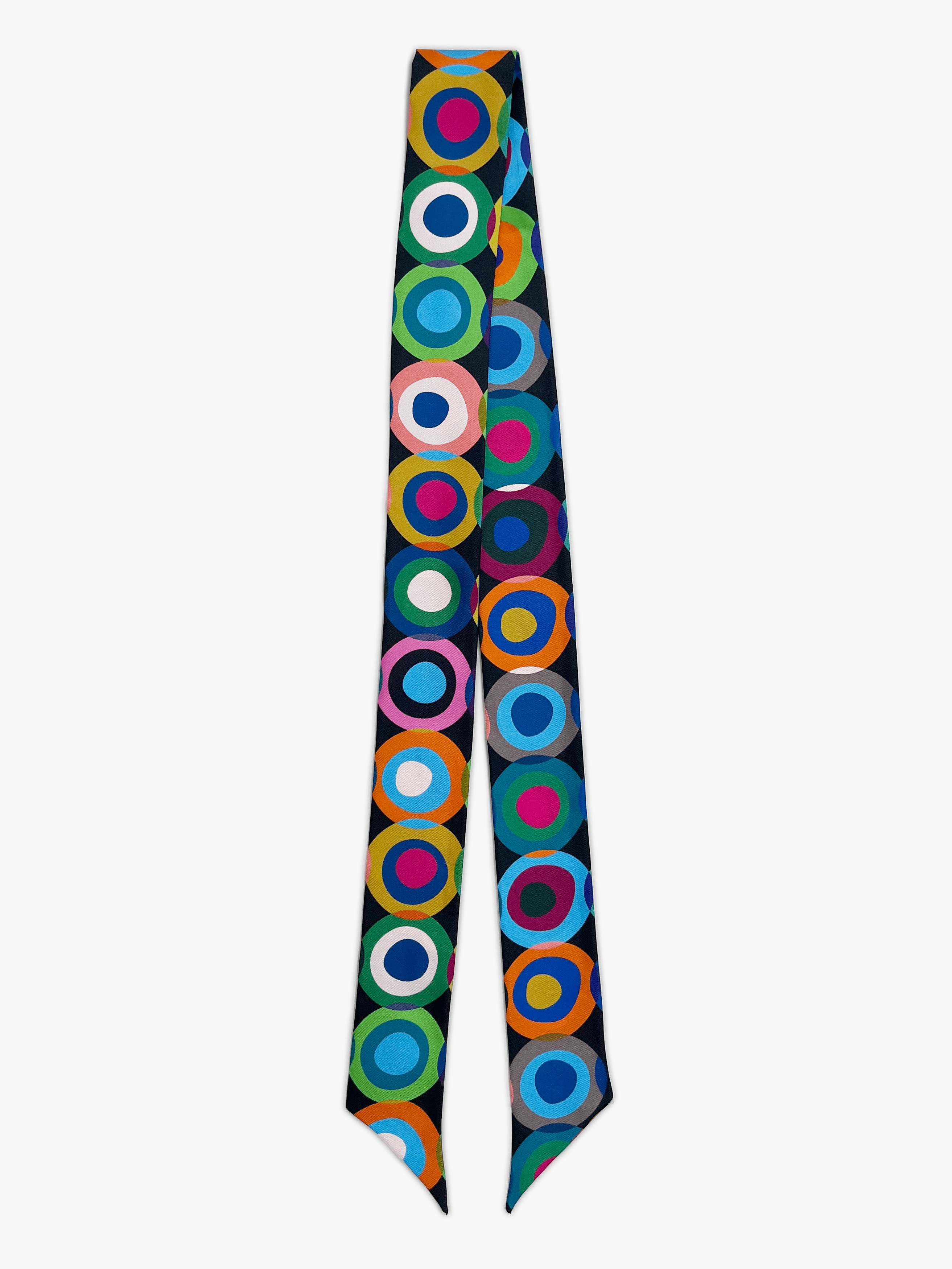 INES silk twilly scarf Circles - Lesley Evers - Accessories - cornice - cotton silk