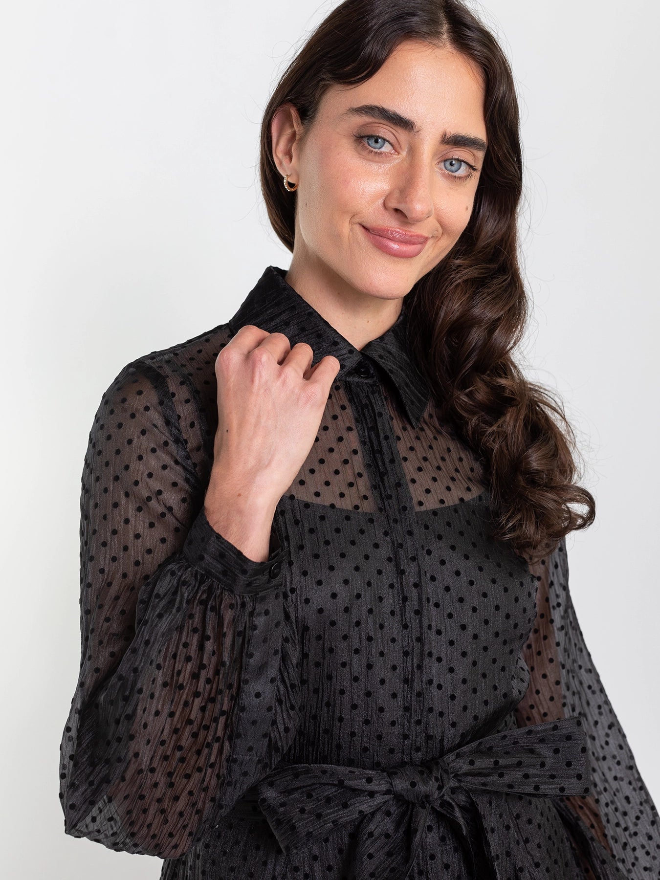 ISADORA dress Black Velvet Dots - Lesley Evers - Dress - formal - Shop
