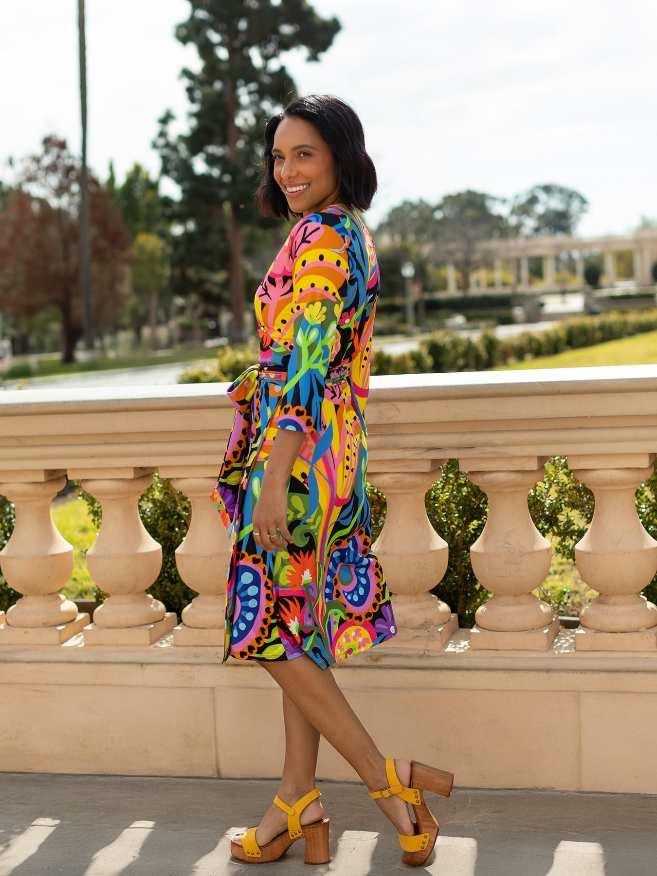 JACKIE wrap dress Bonanza - Lesley Evers - Dress - pink wave - Shop