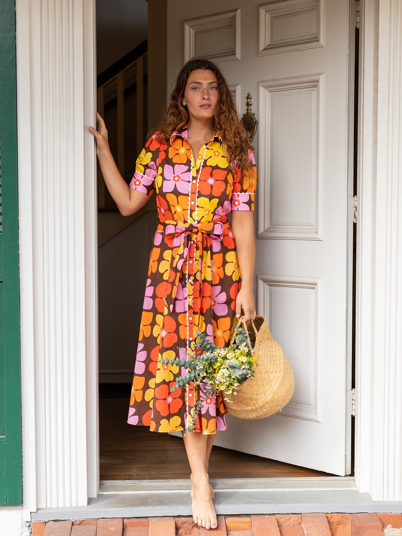 JANE dress Bountiful Pink - Lesley Evers - cotton dress - Dress - Printed Dress