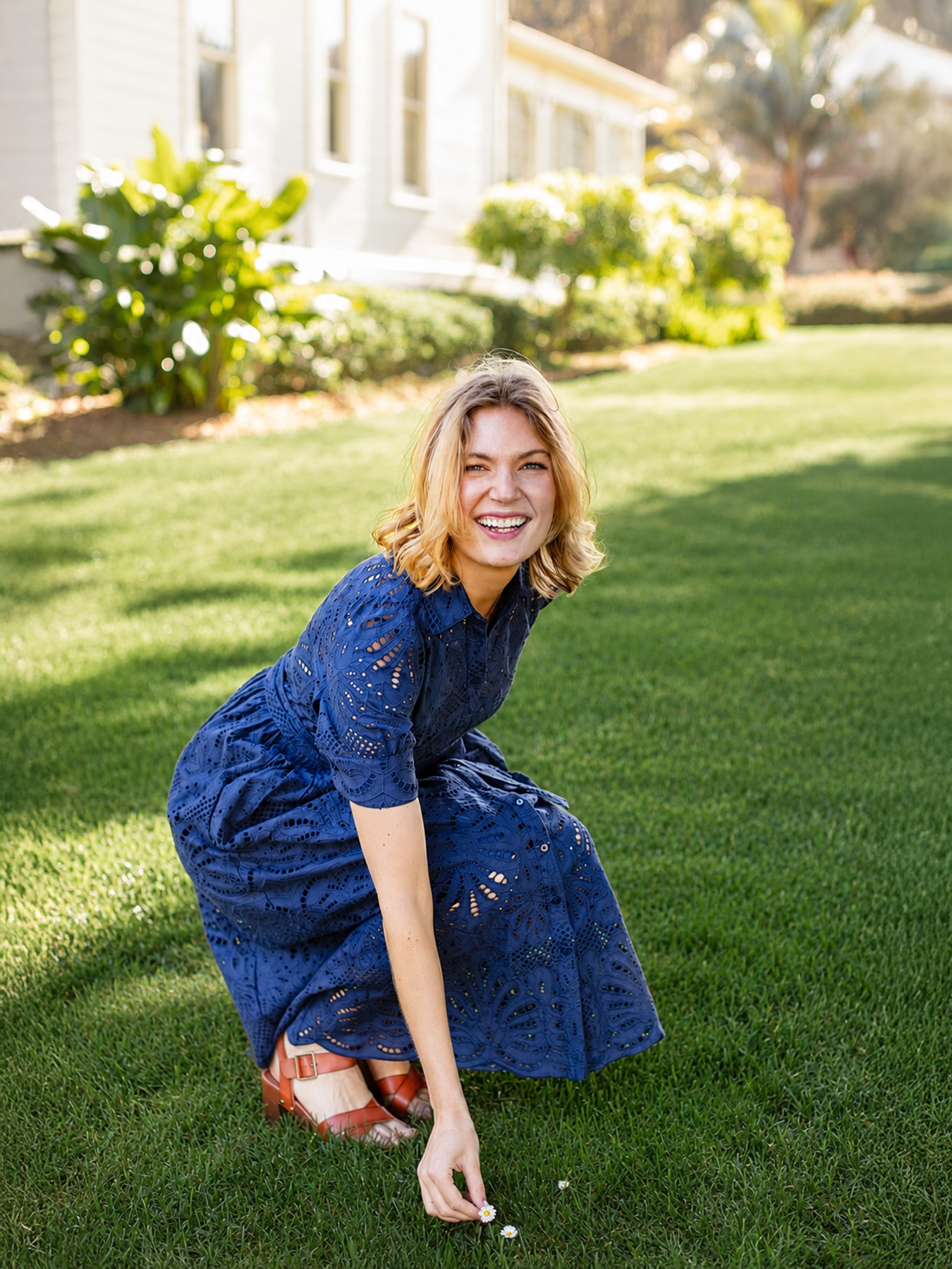 JANE dress Navy Eyelet - Lesley Evers - Dress - eyelet - eyelet dress