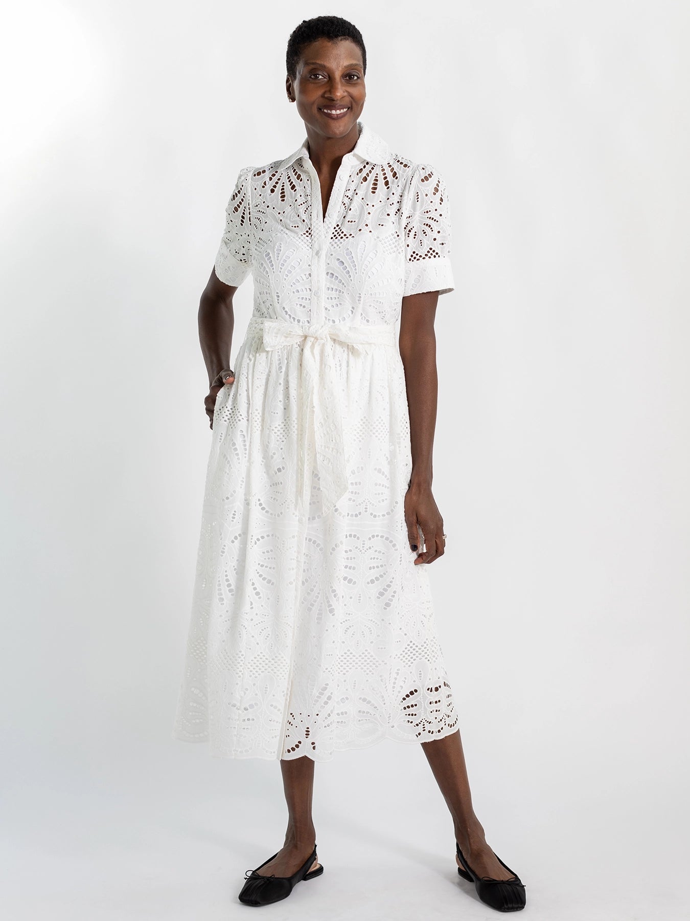 JANE dress White Eyelet - Lesley Evers - Dress - eyelet - eyelet dress