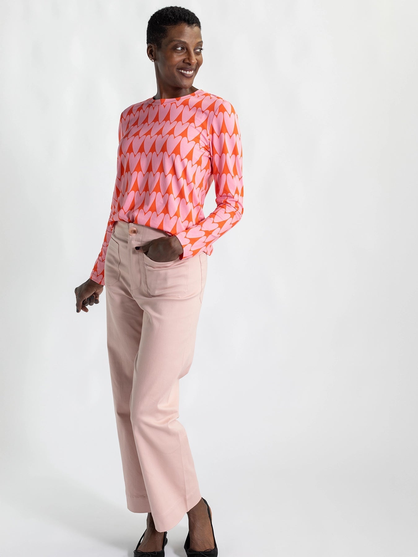 JEANETTE tee Hearts - Lesley Evers - Black - black and white - Shop