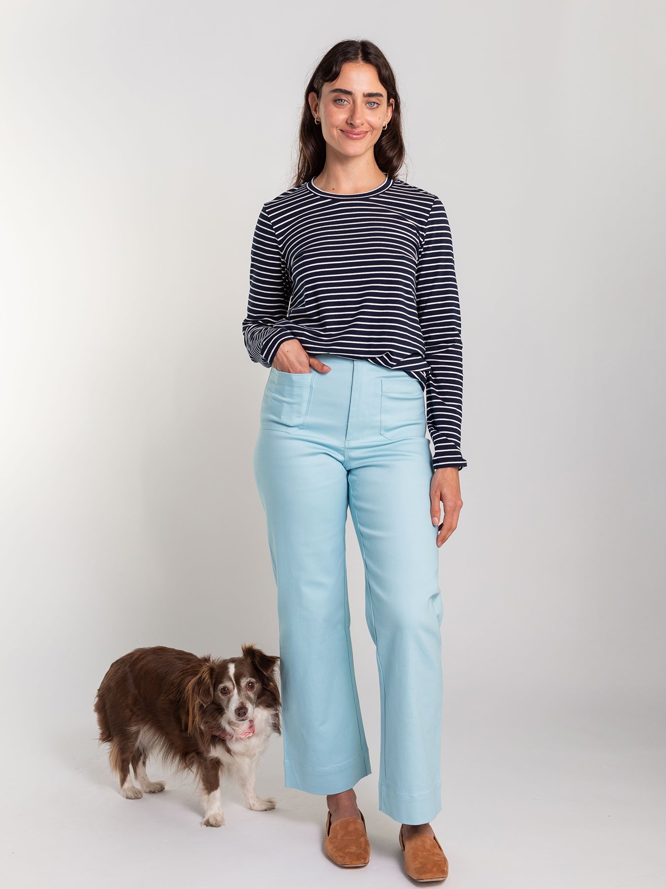 JEANETTE tee Navy & White Stripe - Lesley Evers - Black - black and white - Shop