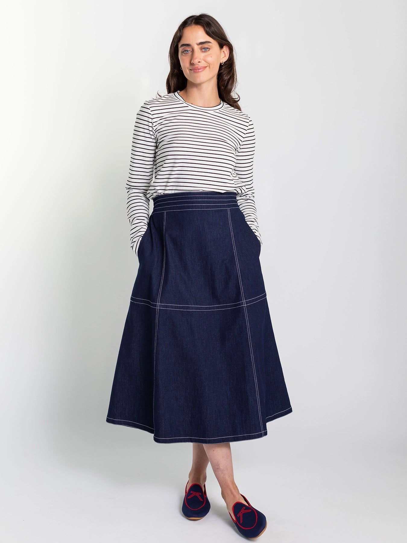 JEANETTE tee White & Black Stripe - Lesley Evers - Black - black and white - Shop