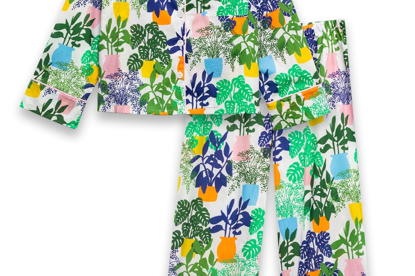 JOSEPHINE pajama Houseplants - Lesley Evers - cotton PJs - friday - gifts under $150