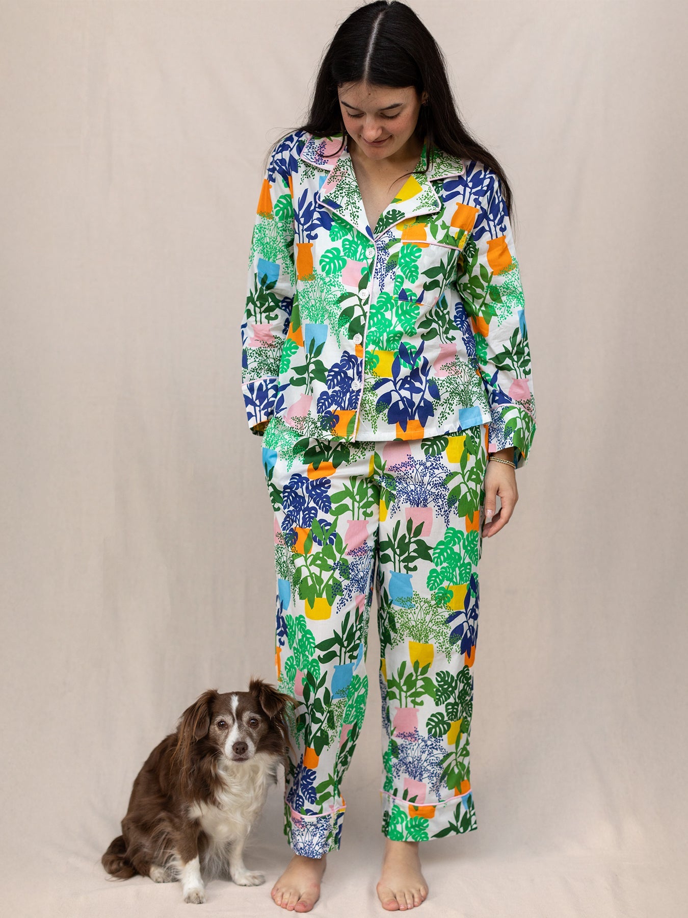 JOSEPHINE pajama Houseplants - Lesley Evers - cotton PJs - friday - gifts under $150