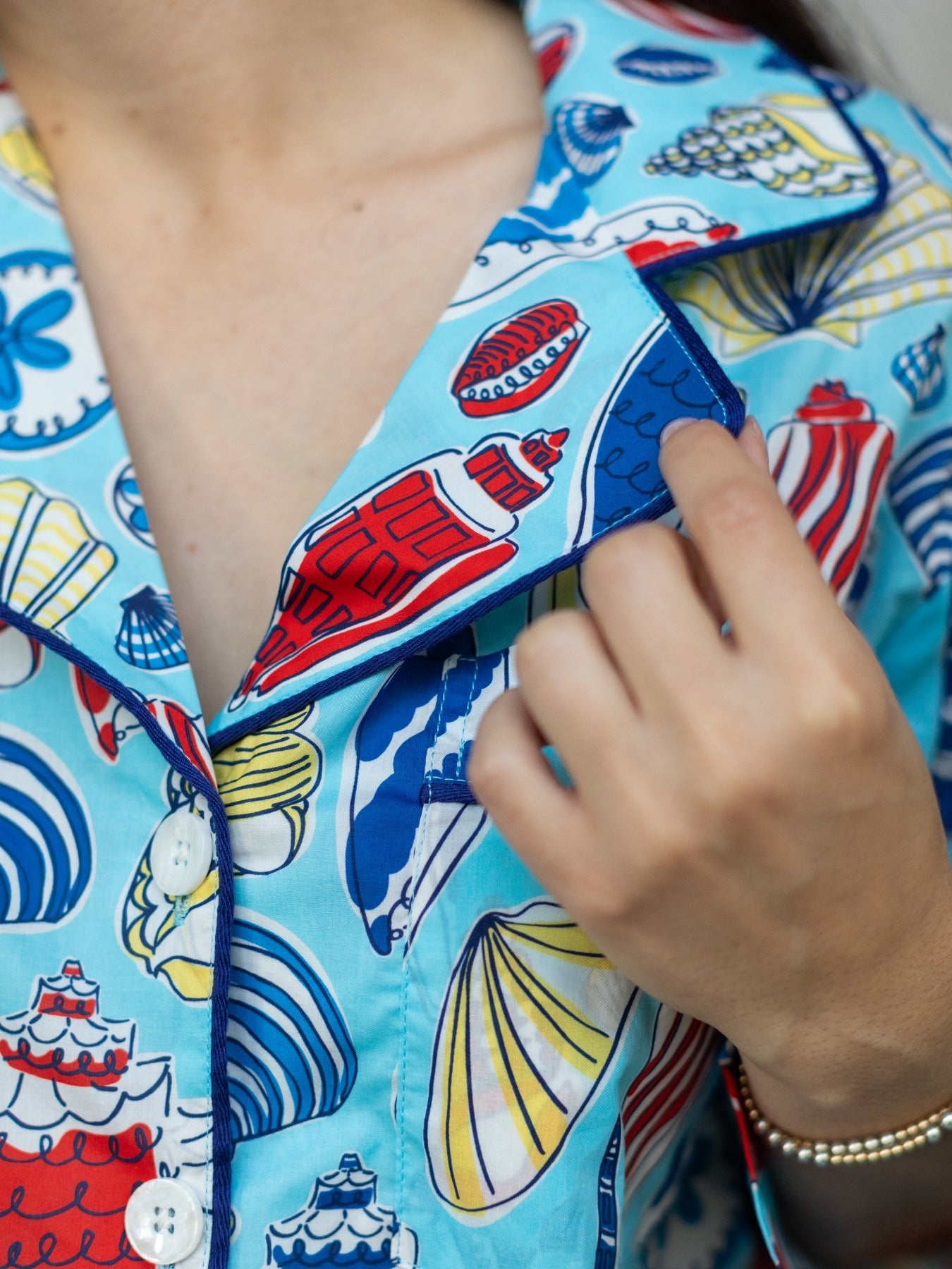 JOSEPHINE pajama Seashells - Lesley Evers - cotton PJs - friday - gifts under $150