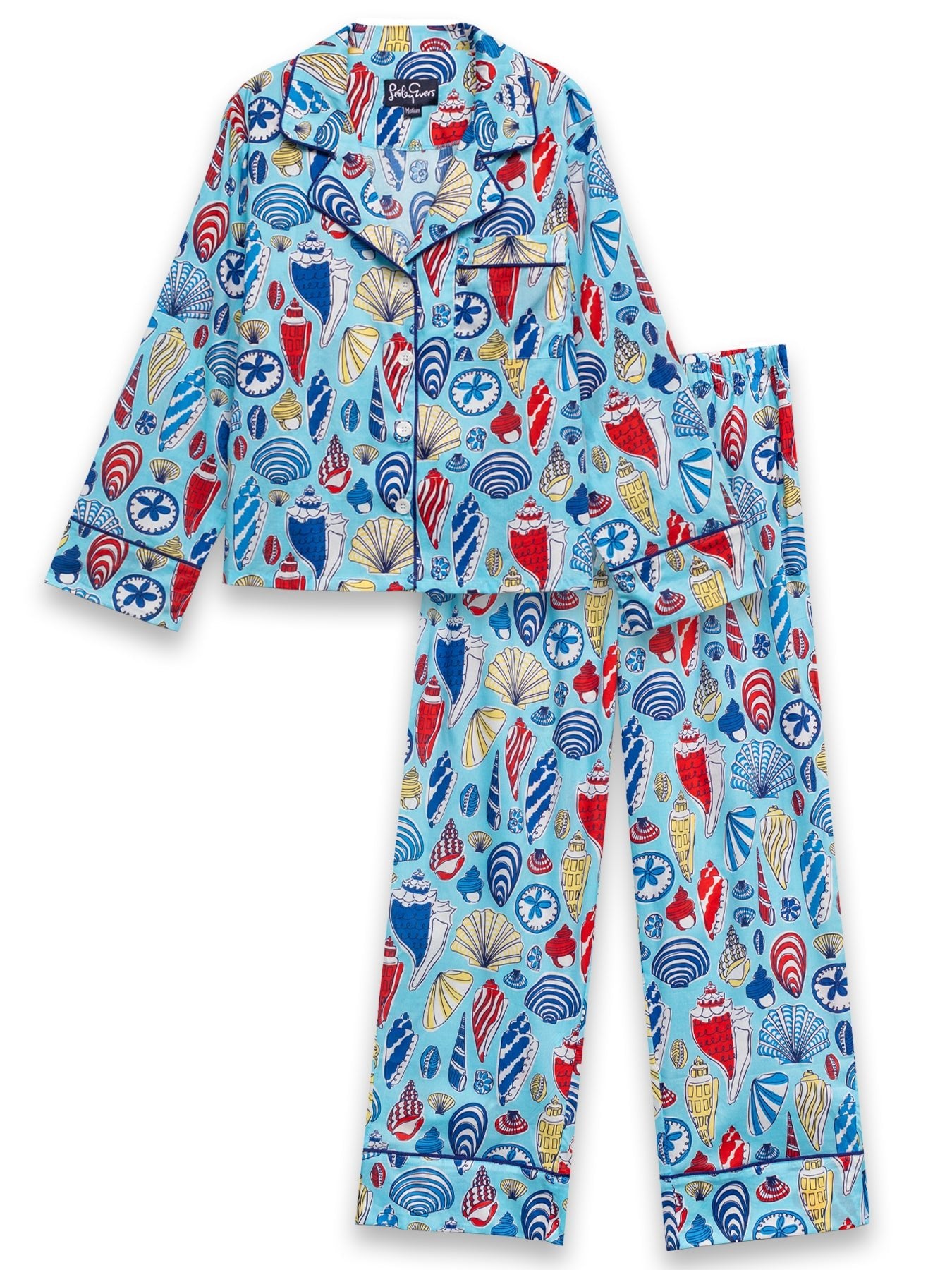 JOSEPHINE pajama Seashells - Lesley Evers - cotton PJs - friday - gifts under $150